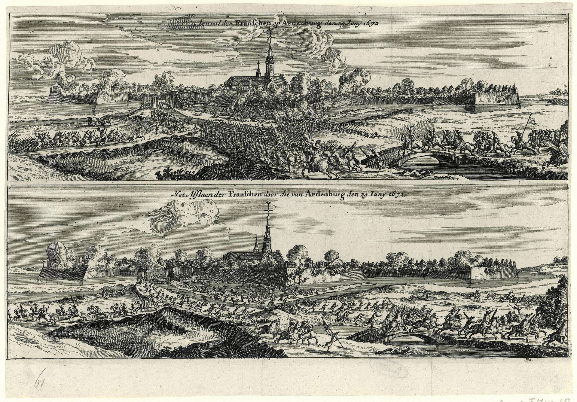 Afslaan van de Franse aanval op Aardenburg, 1672 by Anonymous