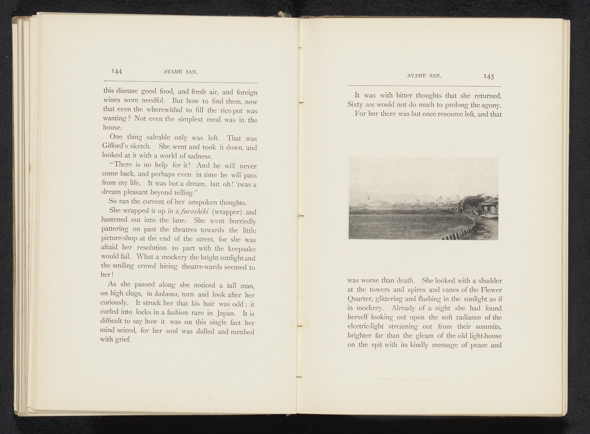 Gezicht op een stad te Japan by William Kinnimond Burton