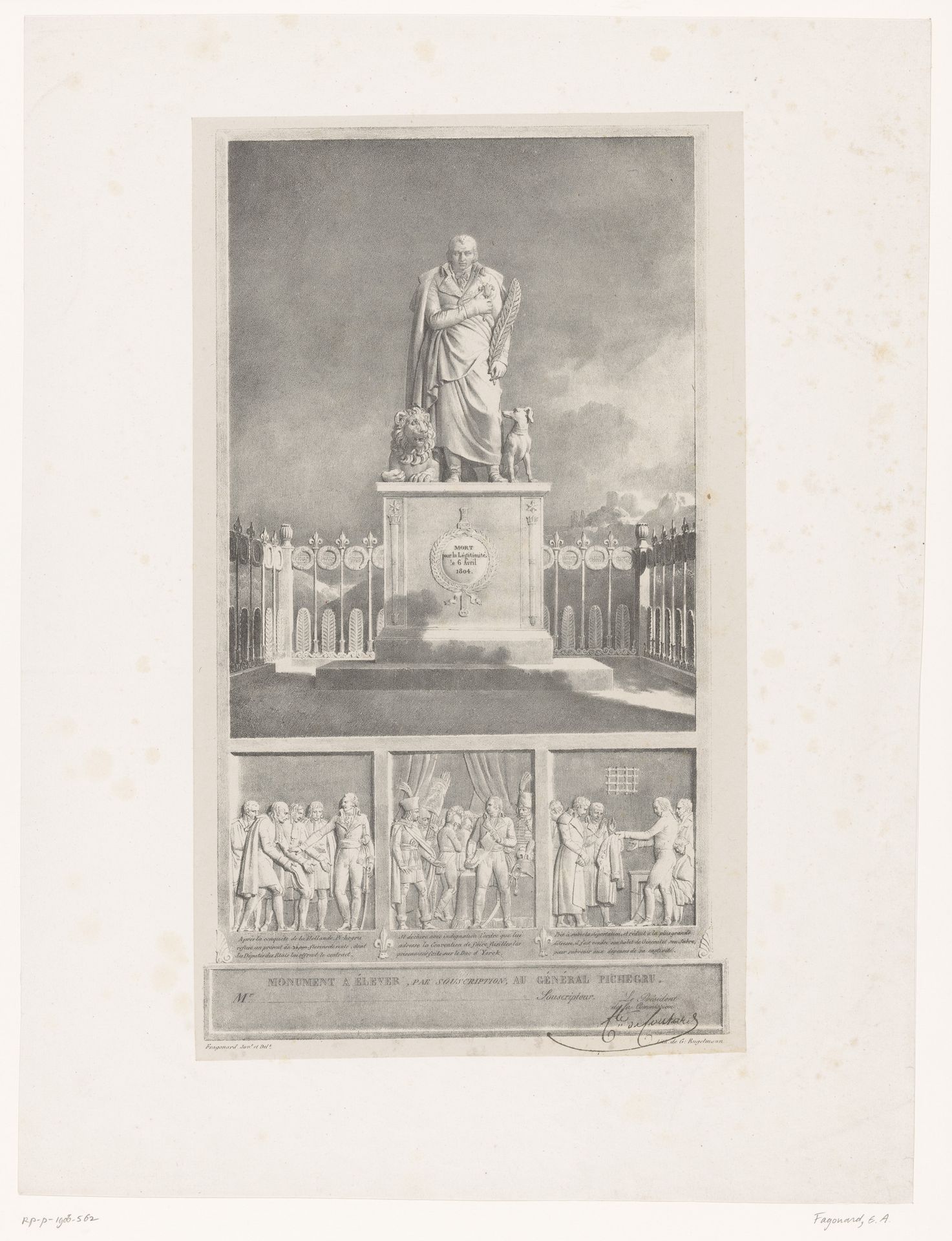 Ontwerp voor een standbeeld van generaal Jean-Charles Pichegru by Alexandre Evariste Fragonard