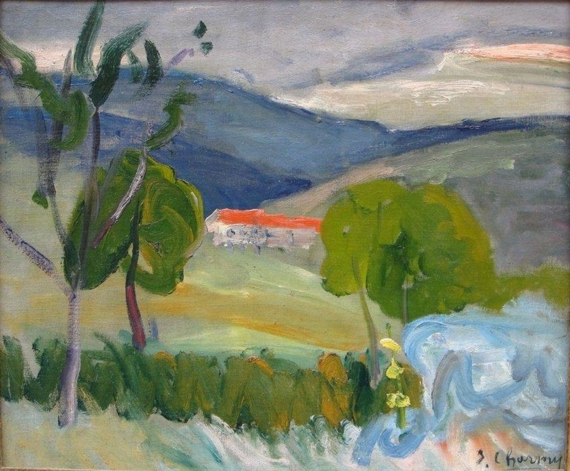Red Rooftops near Marnat by Émilie Charmy