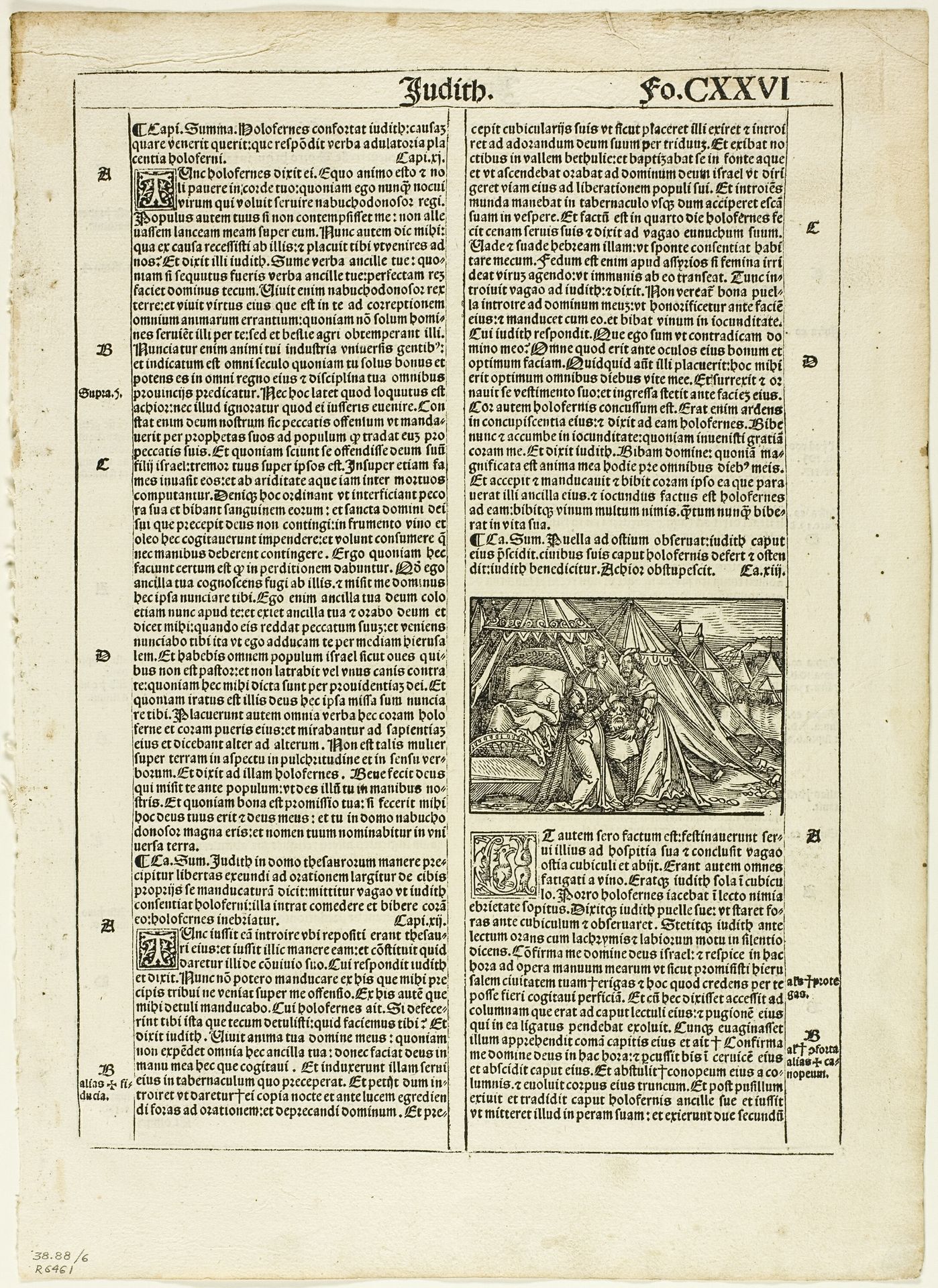 Judith and Her Maid Placing the Head of Holofernes in a Bag from Biblia latina, plate six from Woodcuts from Books of the XVI Century by Hans Springinklee