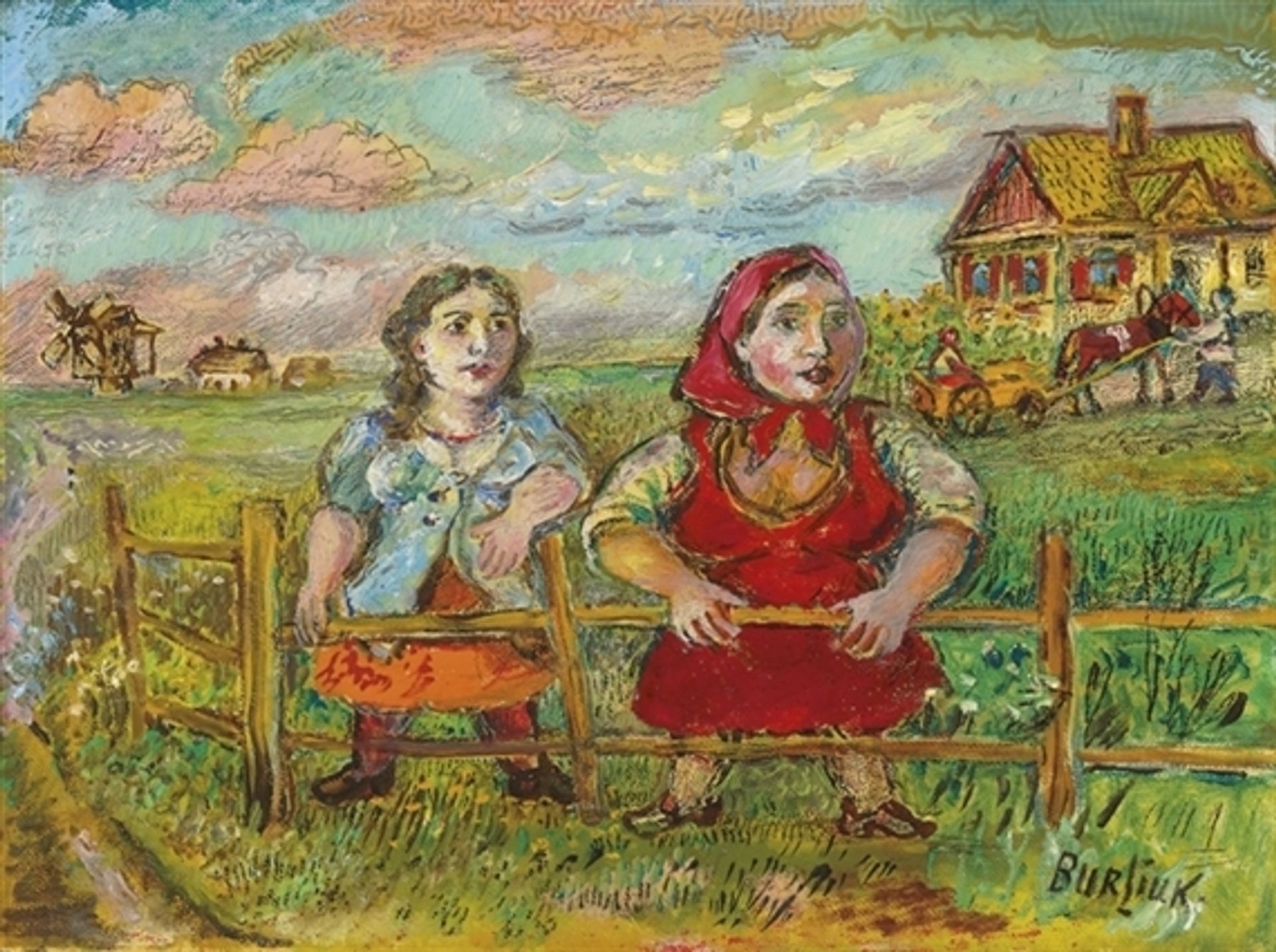 Two girls by David Burliuk
