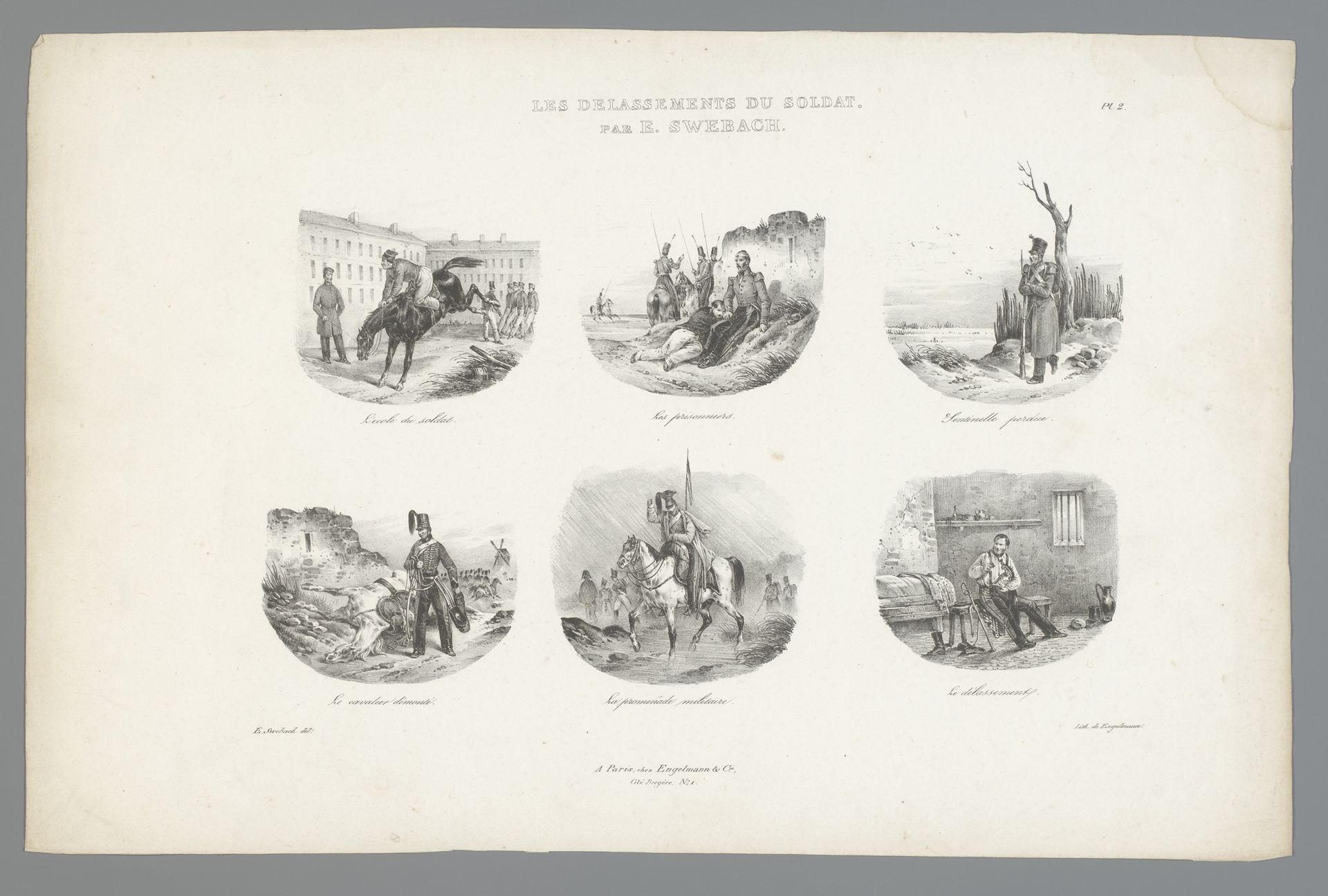Zes voorstellingen van het soldatenleven by Bernard Édouard Swebach