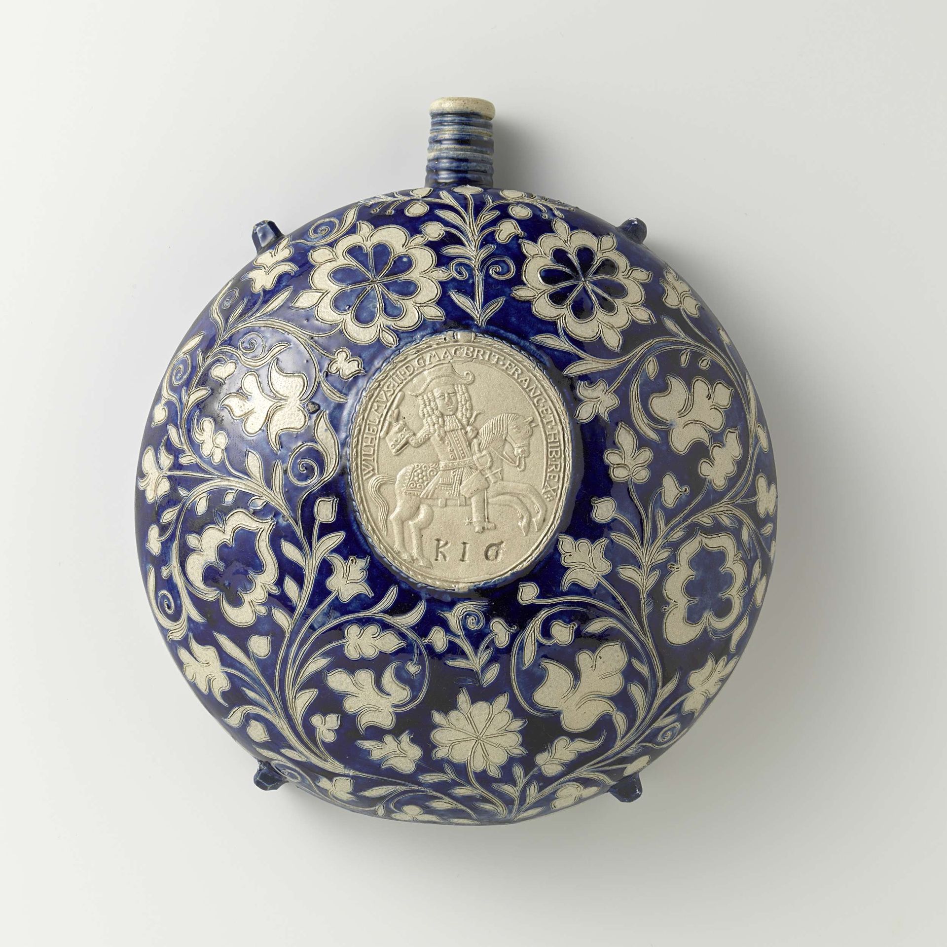 Jug (pilgrim flask) with King William III by Anonymous