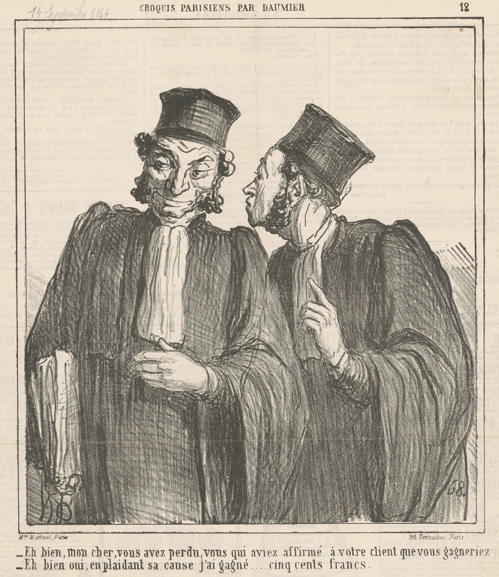 Eh bien, mon cher, vous avez perdu ... by Honoré Daumier