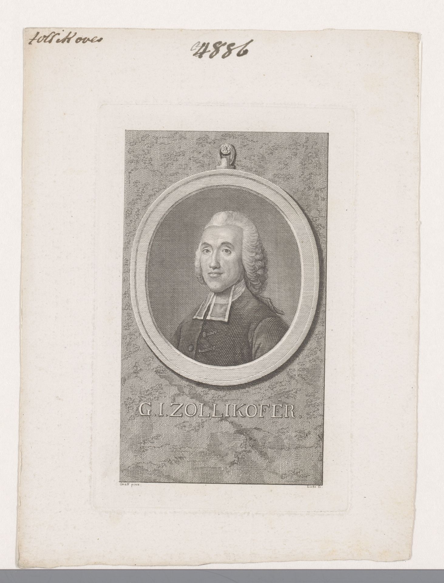 Portret van Georg Joachim Zollikofer by Gottlob August Liebe