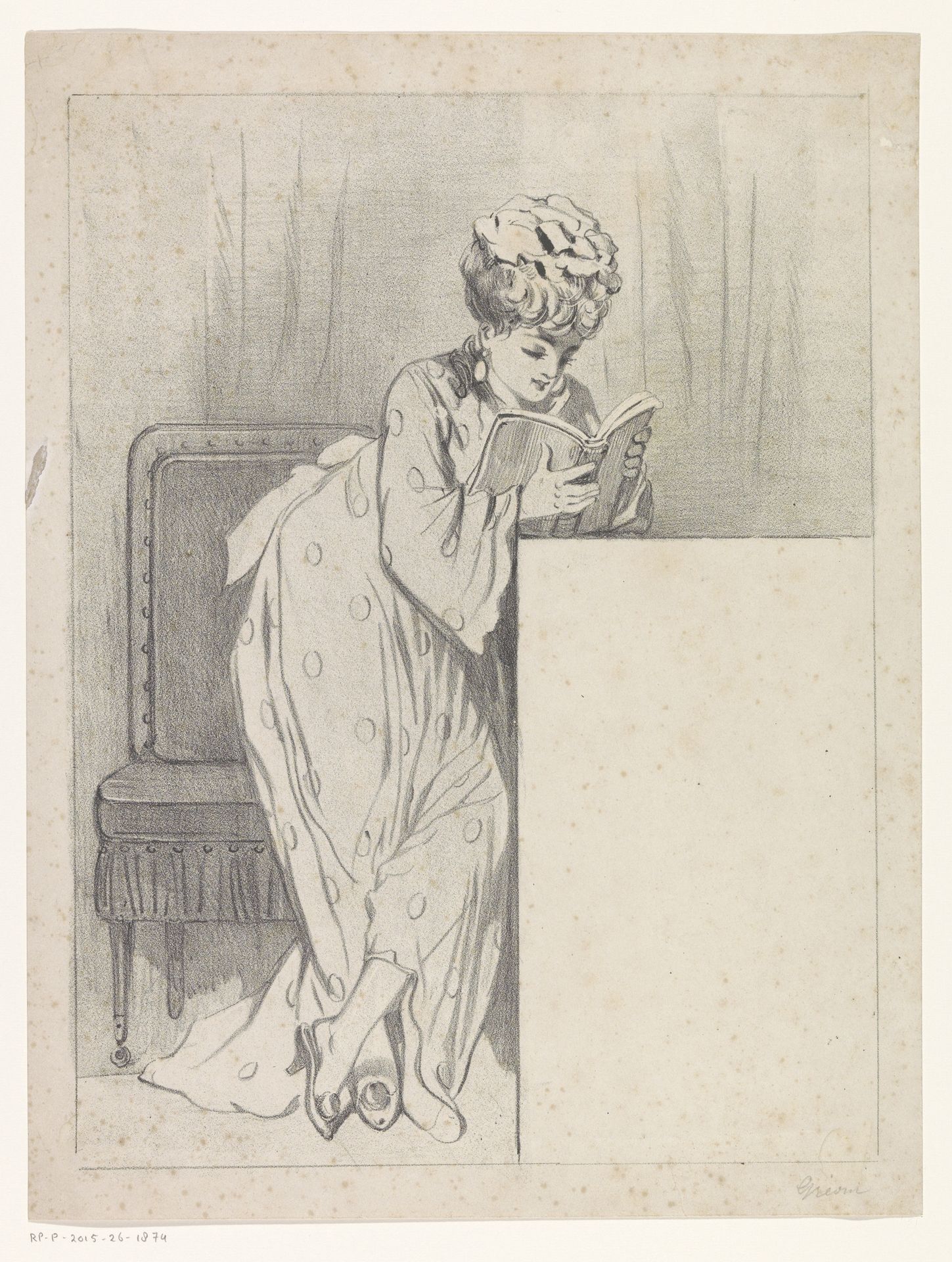 Lezende vrouw by Alfred Grévin