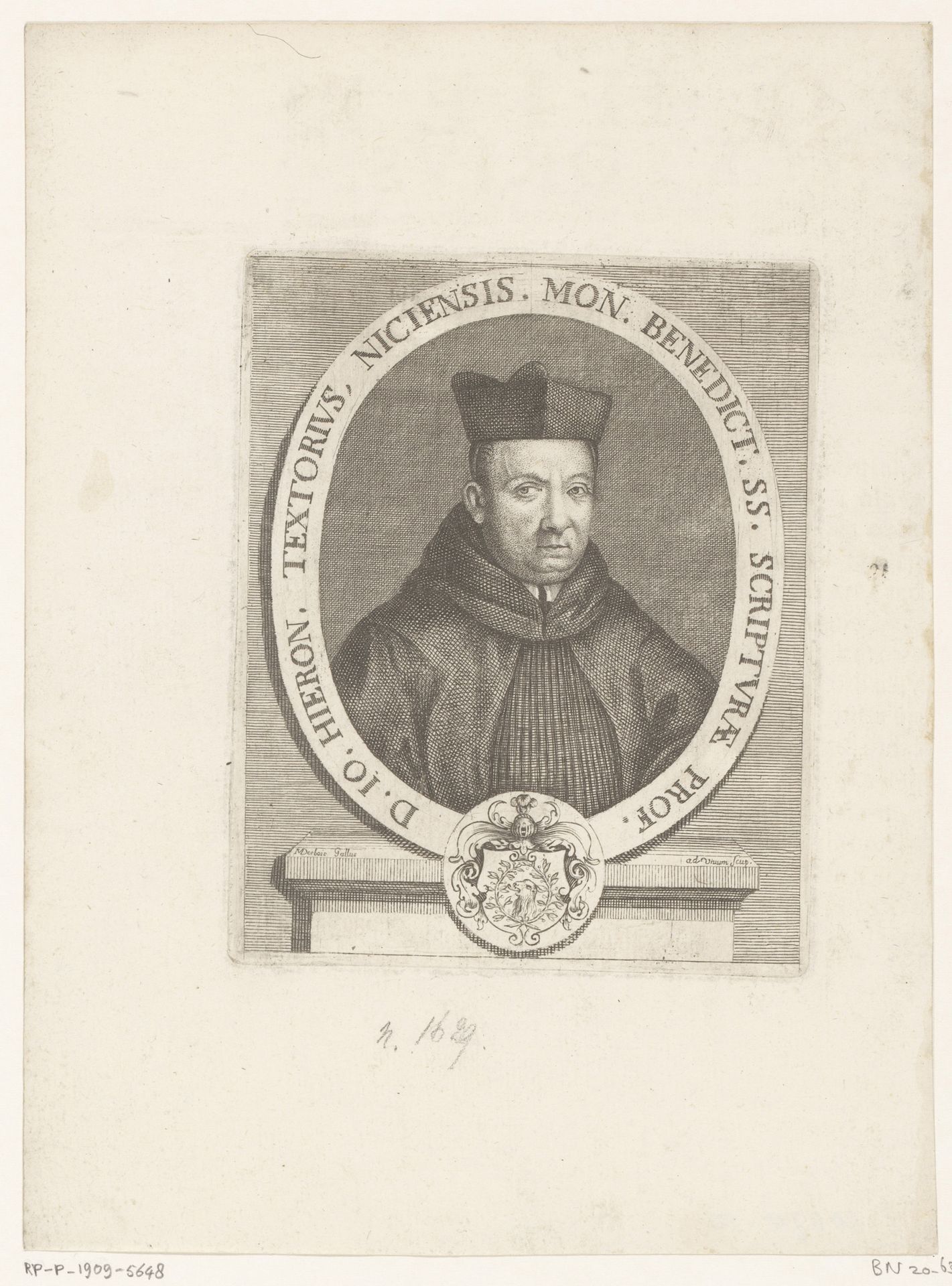 Portret van Johannes Hieronymus Textorius by Martial Desbois