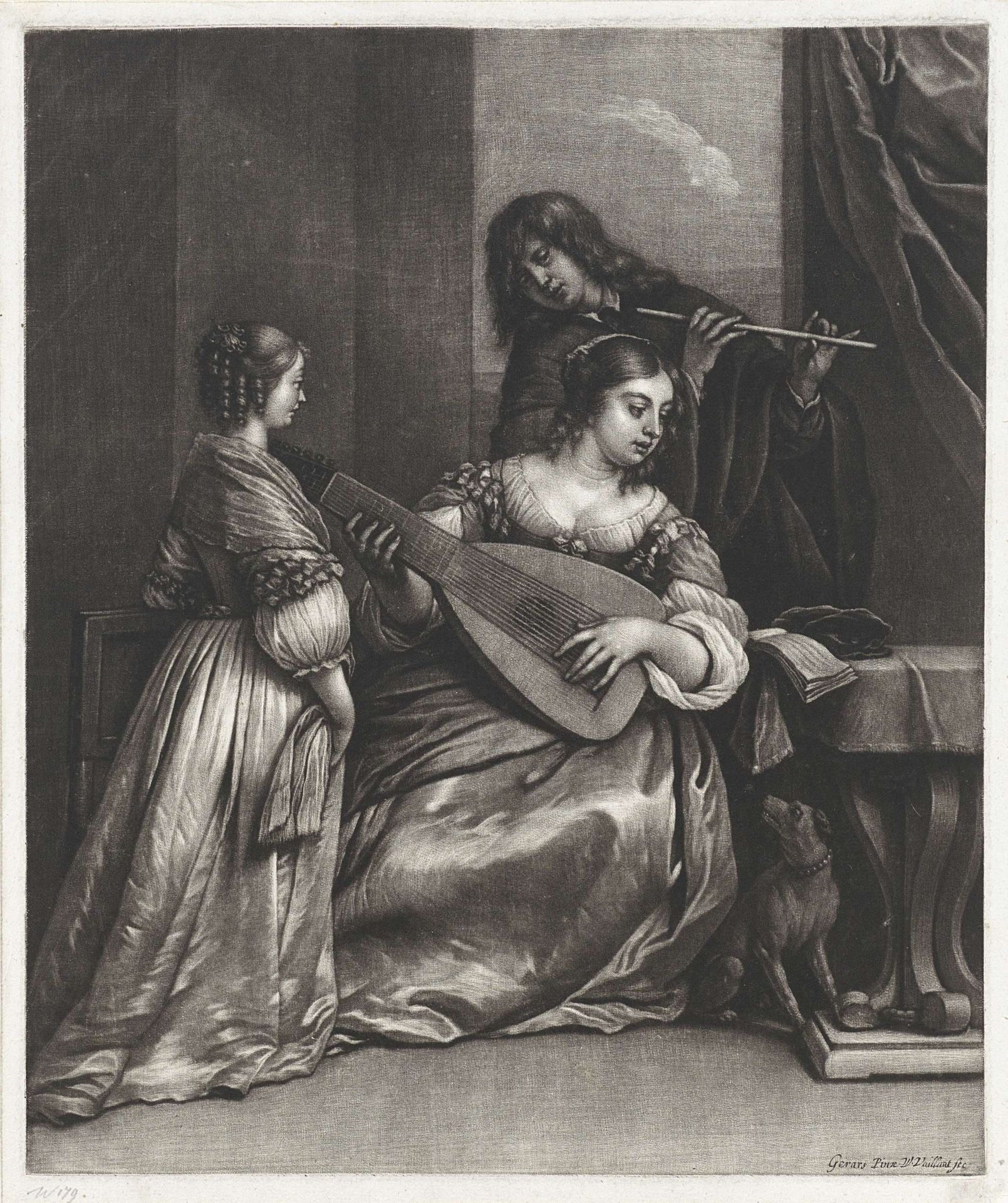 Couple Making Music with a Lute and a Flute by Wallerant Vaillant