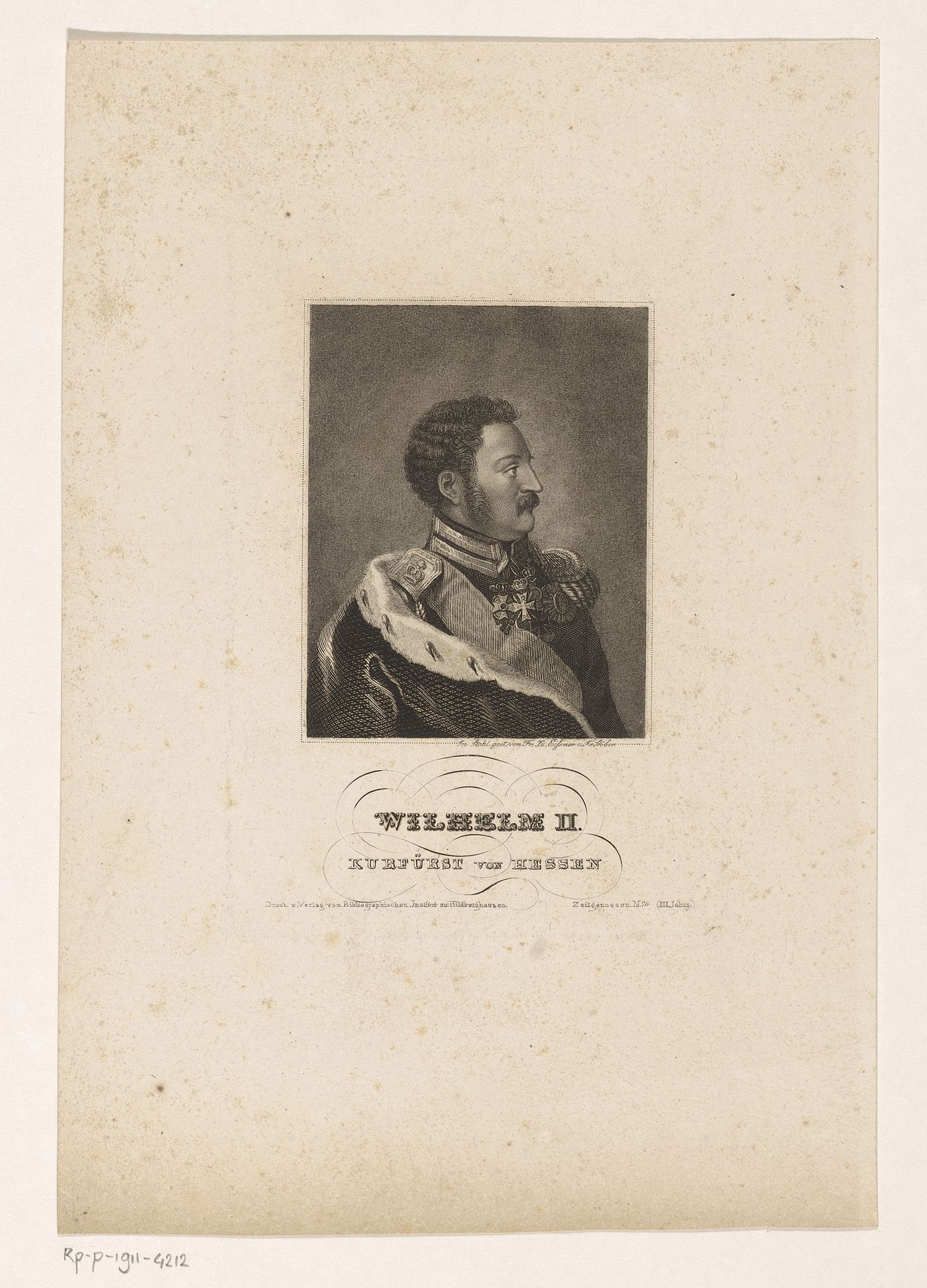 Portret van Wilhelm II von Hessen-Kassel by Franz Xaver Eissner