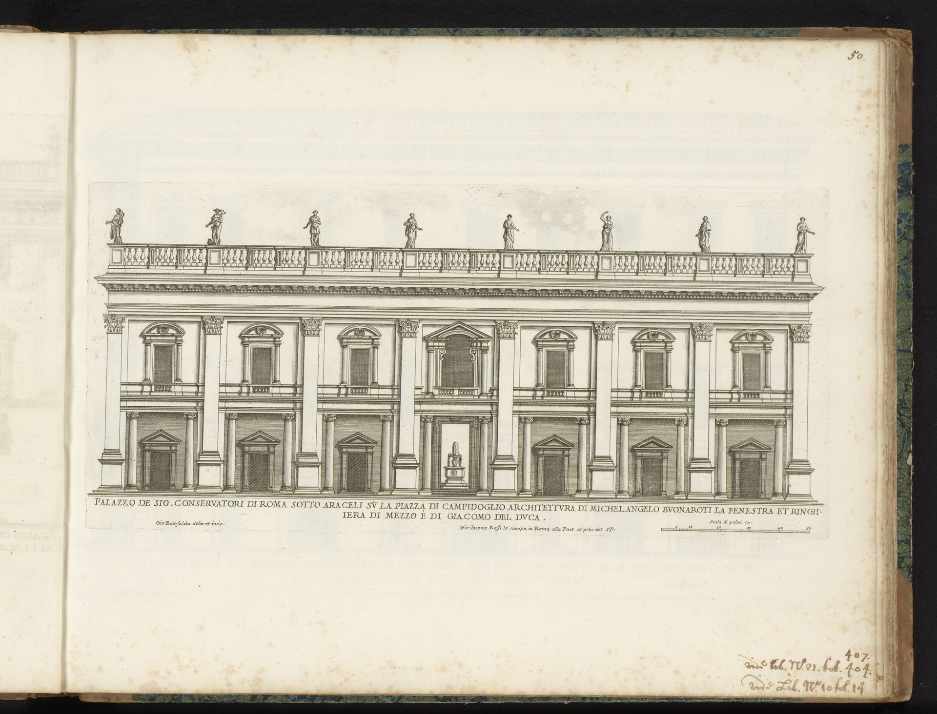 Façade van Palazzo dei Conservatori by Giovanni Battista Falda