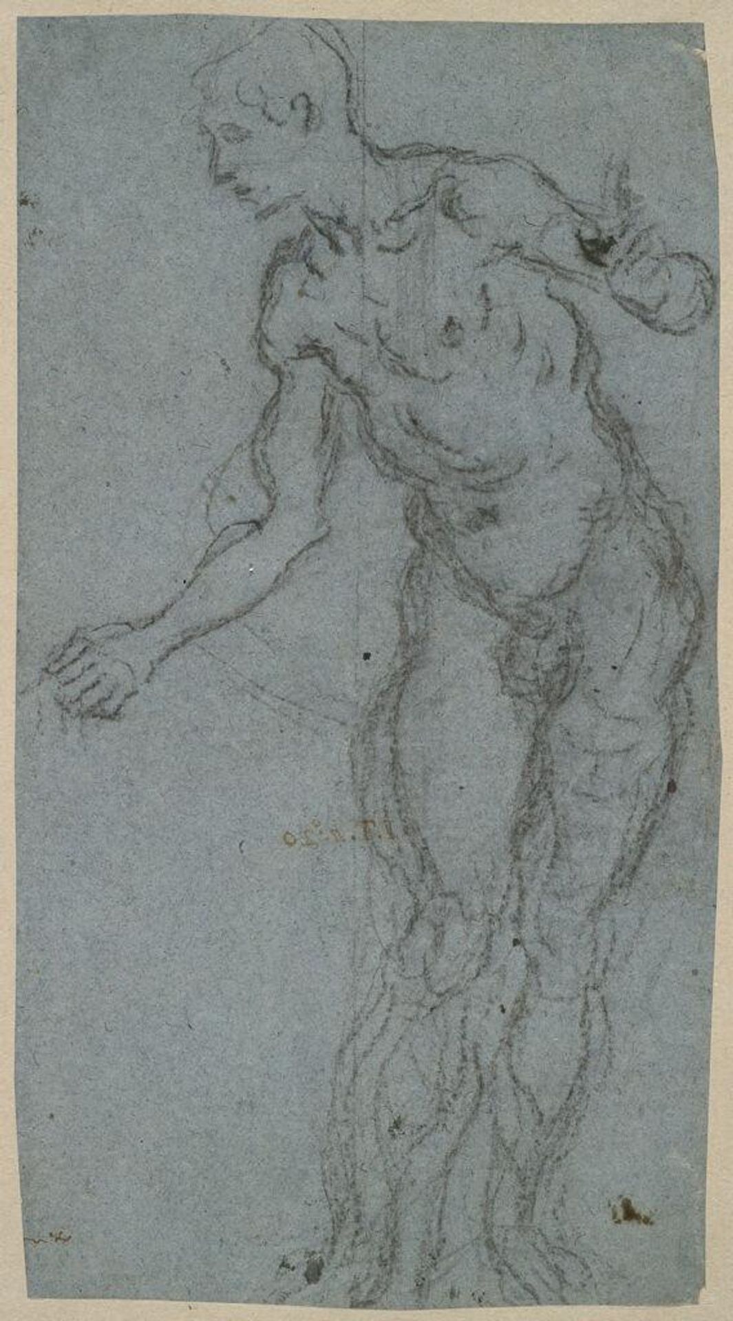 Nude Study for the Figure of Christ in "Saint Peter Receiving the Keys" by Domenico Tintoretto