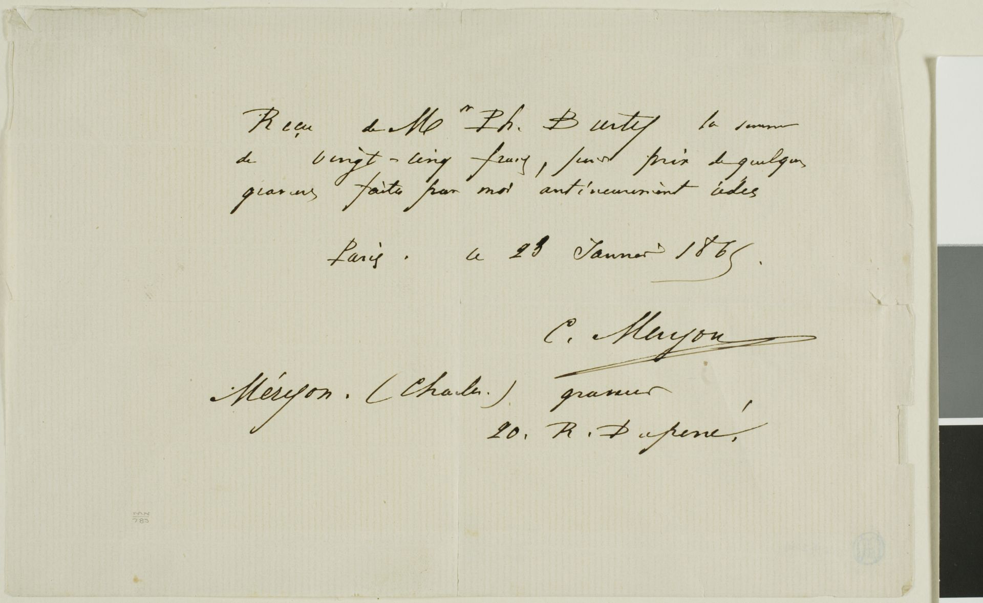 Receipt by Charles Meryon