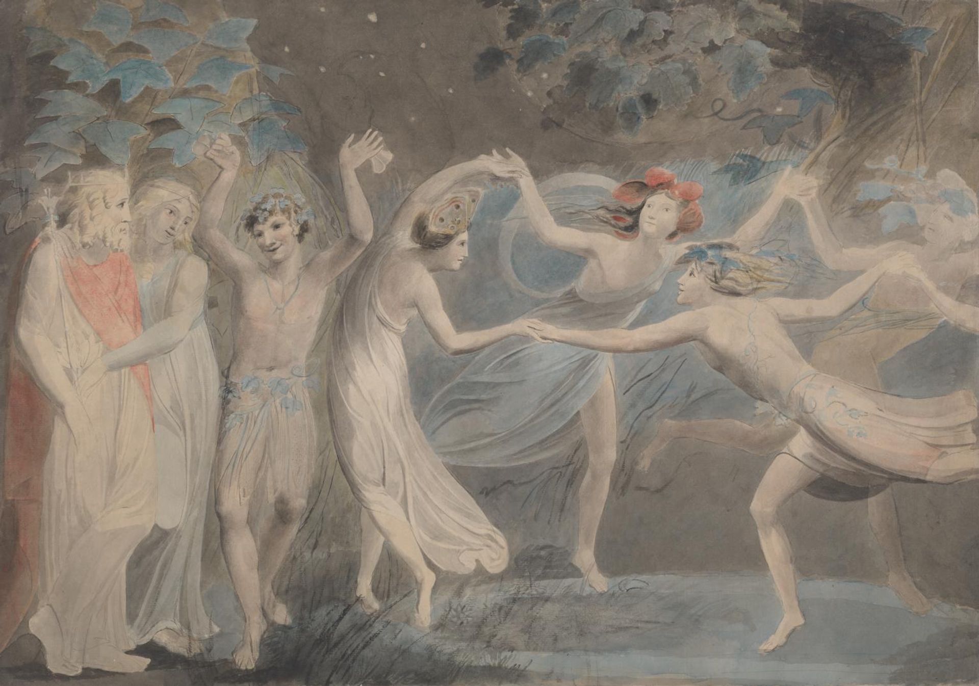 Satan Smiting Job with Sore Boils by William Blake