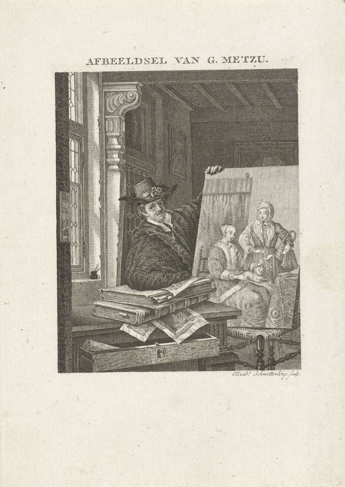 Portret van Gabriël Metsu by Elisabeth Barbara Schmetterling
