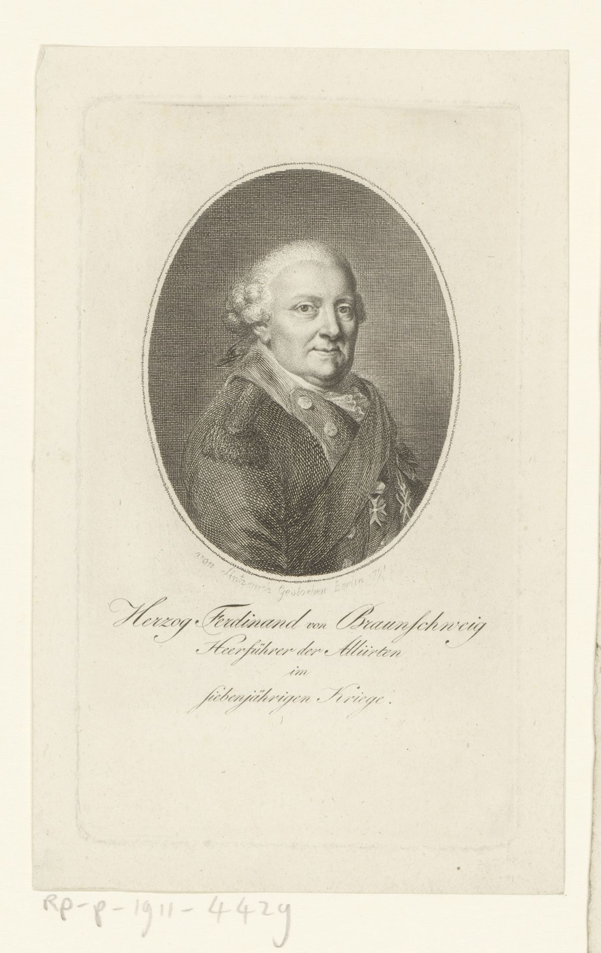 Portret van Ferdinand, hertog van Brunswijk-Lüneburg by Heinrich Sintzenich