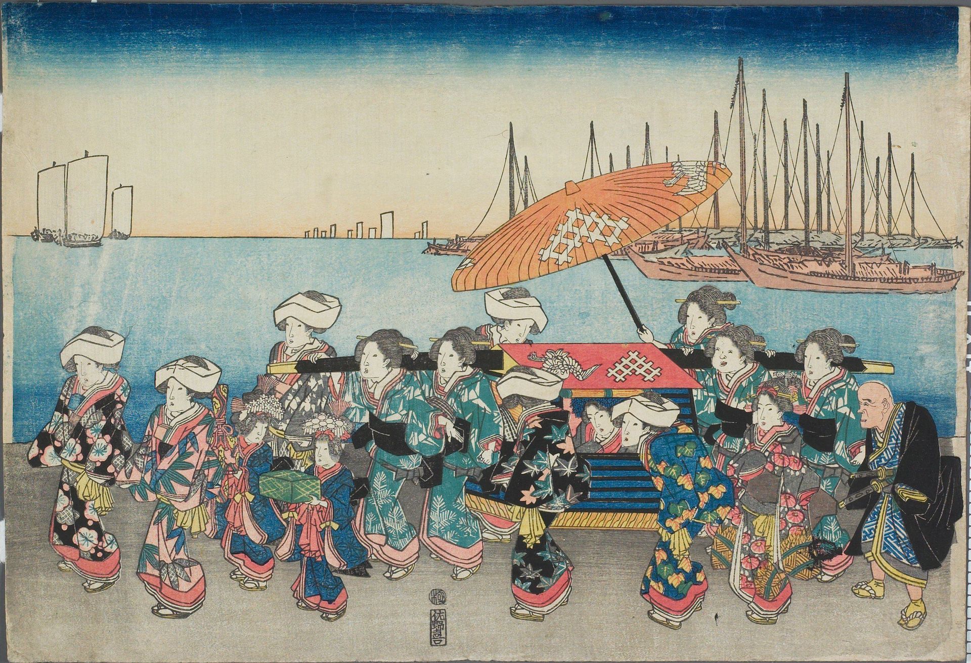 (Wedding Procession) by Utagawa Hiroshige