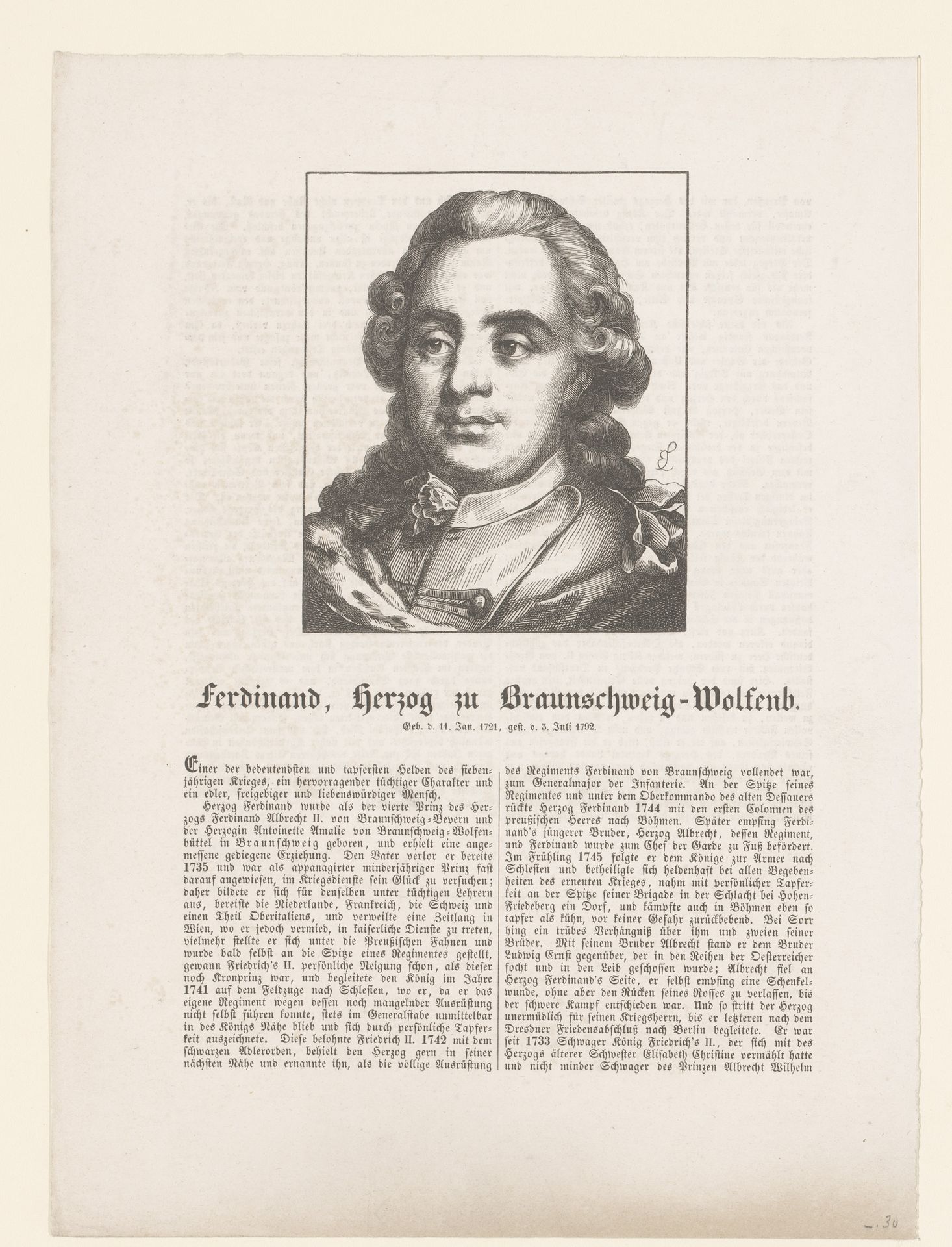 Portret van Ferdinand hertog van Brunswijk-Wolfenbüttel by Eduard Ihlée