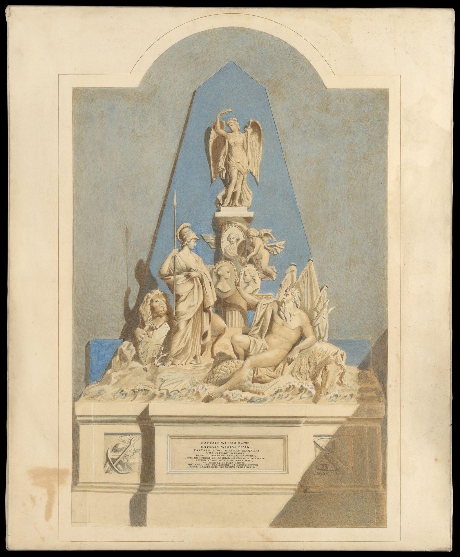 Design for "The Three Captains Memorial" by Joseph Nollekens
