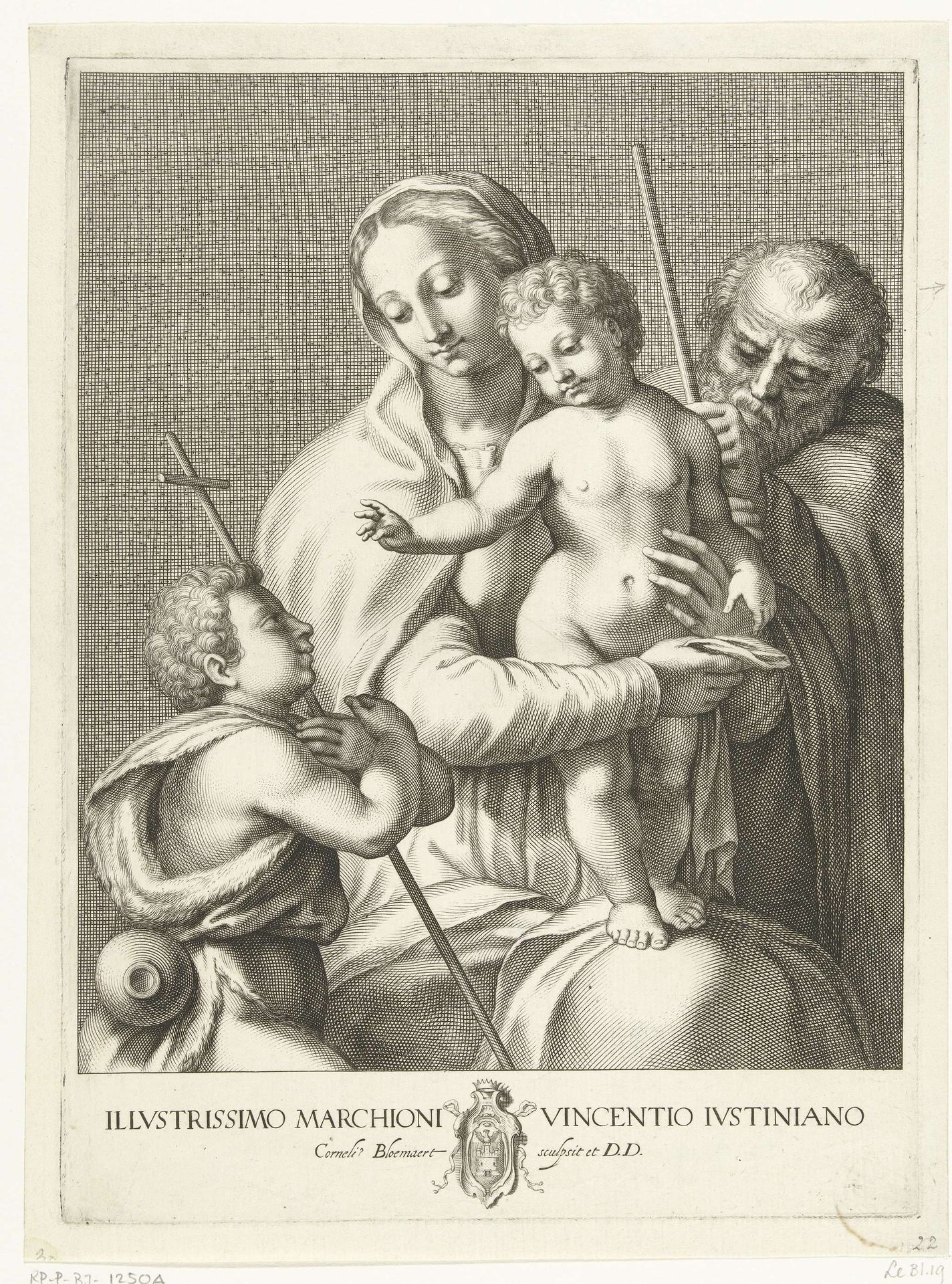 Zittende Madonna en Johannes de Doper by Cornelis Bloemaert