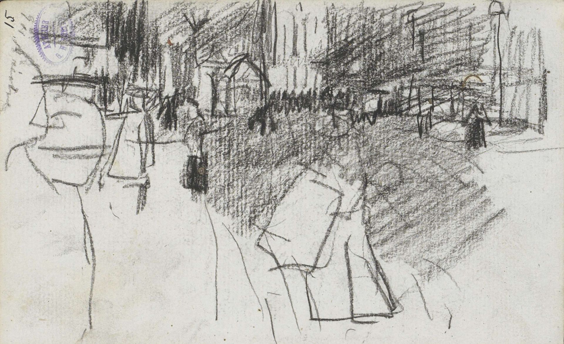 Figuren op de Dam in Amsterdam by George Hendrik Breitner