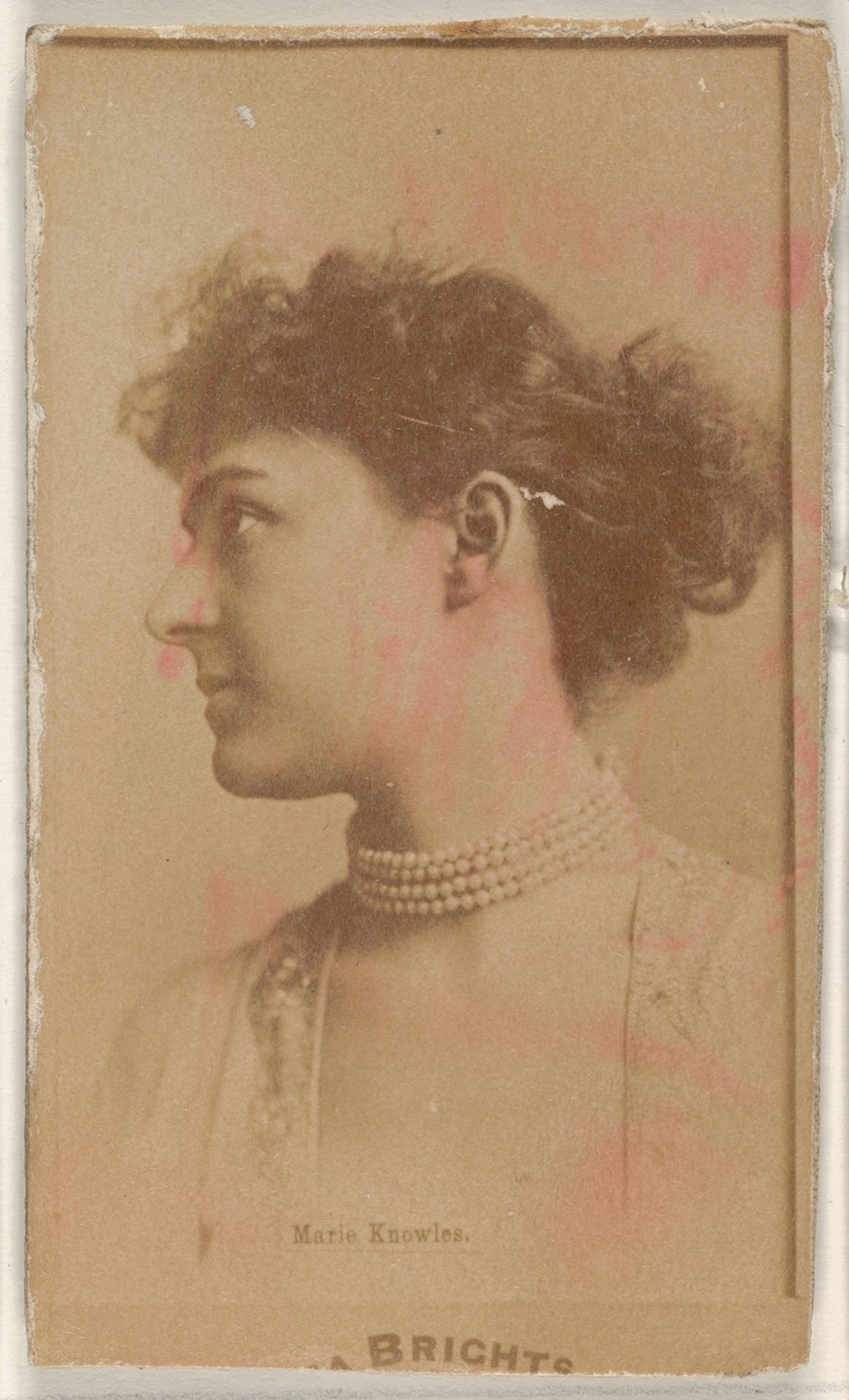 Marie Knowles, from the Actors and Actresses series (N45, Type 1) for Virginia Brights Cigarettes by Allen & Ginter