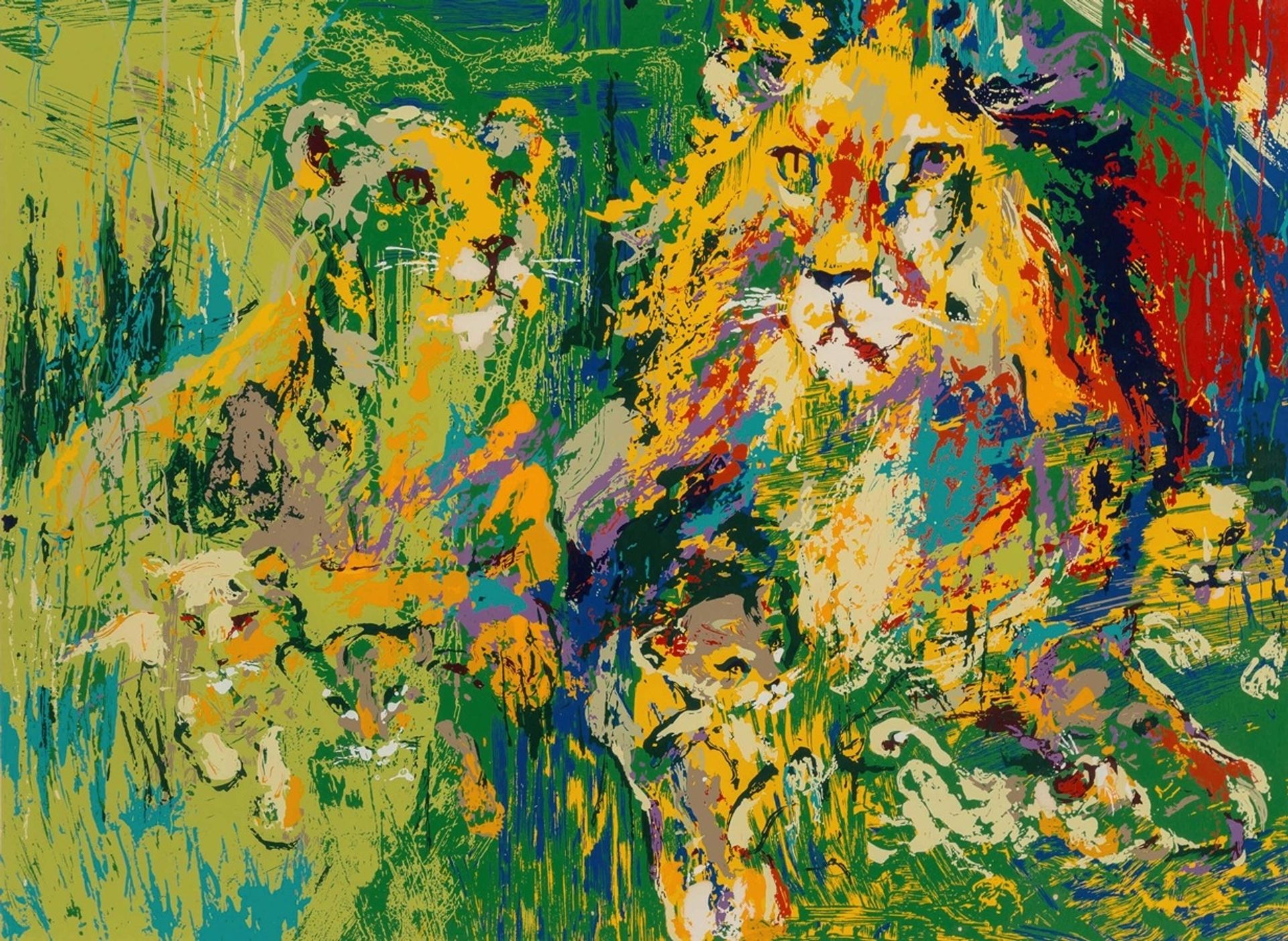 Lion Family by LeRoy Neiman