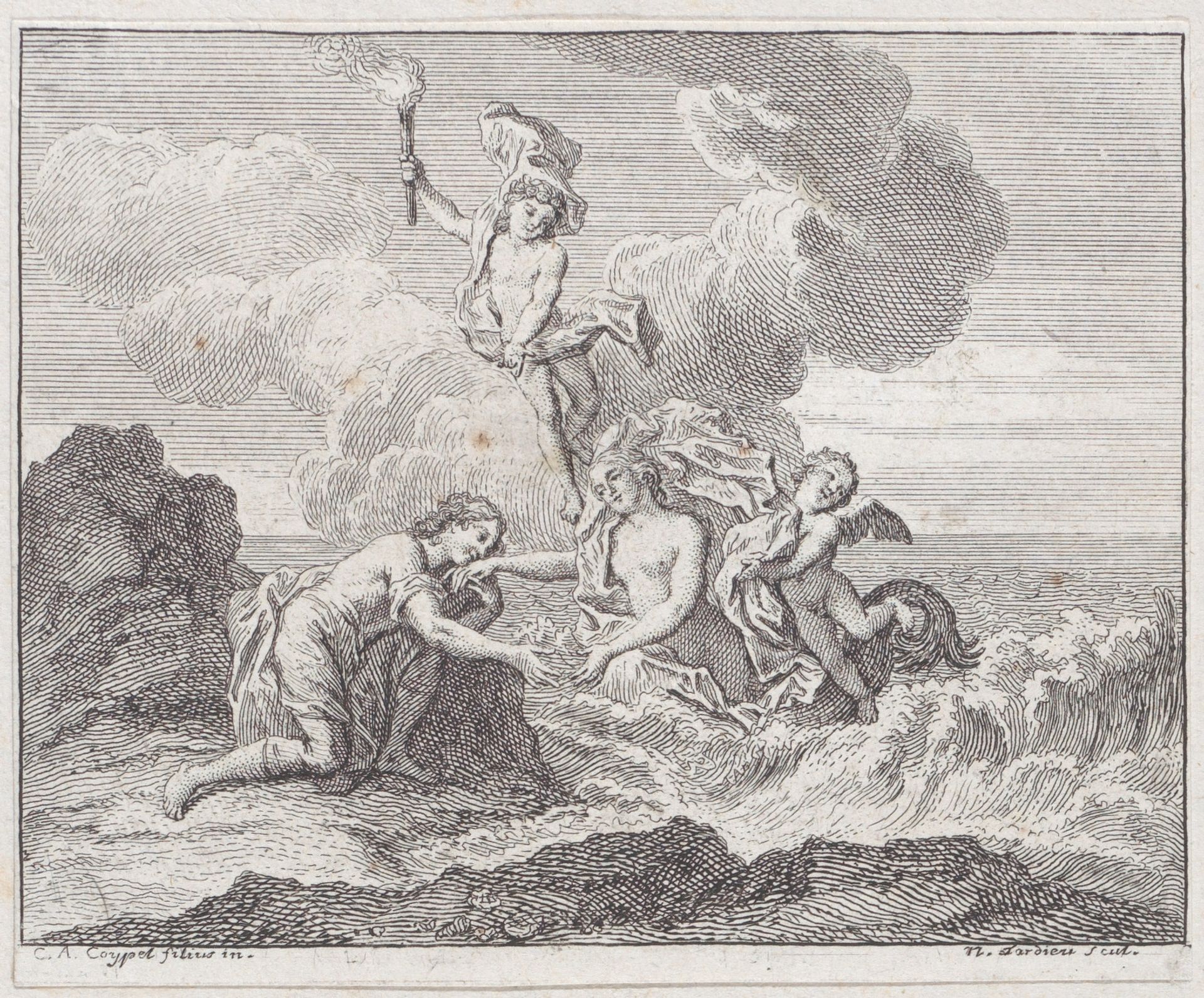 Book 2, Fable 17: the man and the Siren (L'Homme et la Sirene) by Nicolas Henry Tardieu