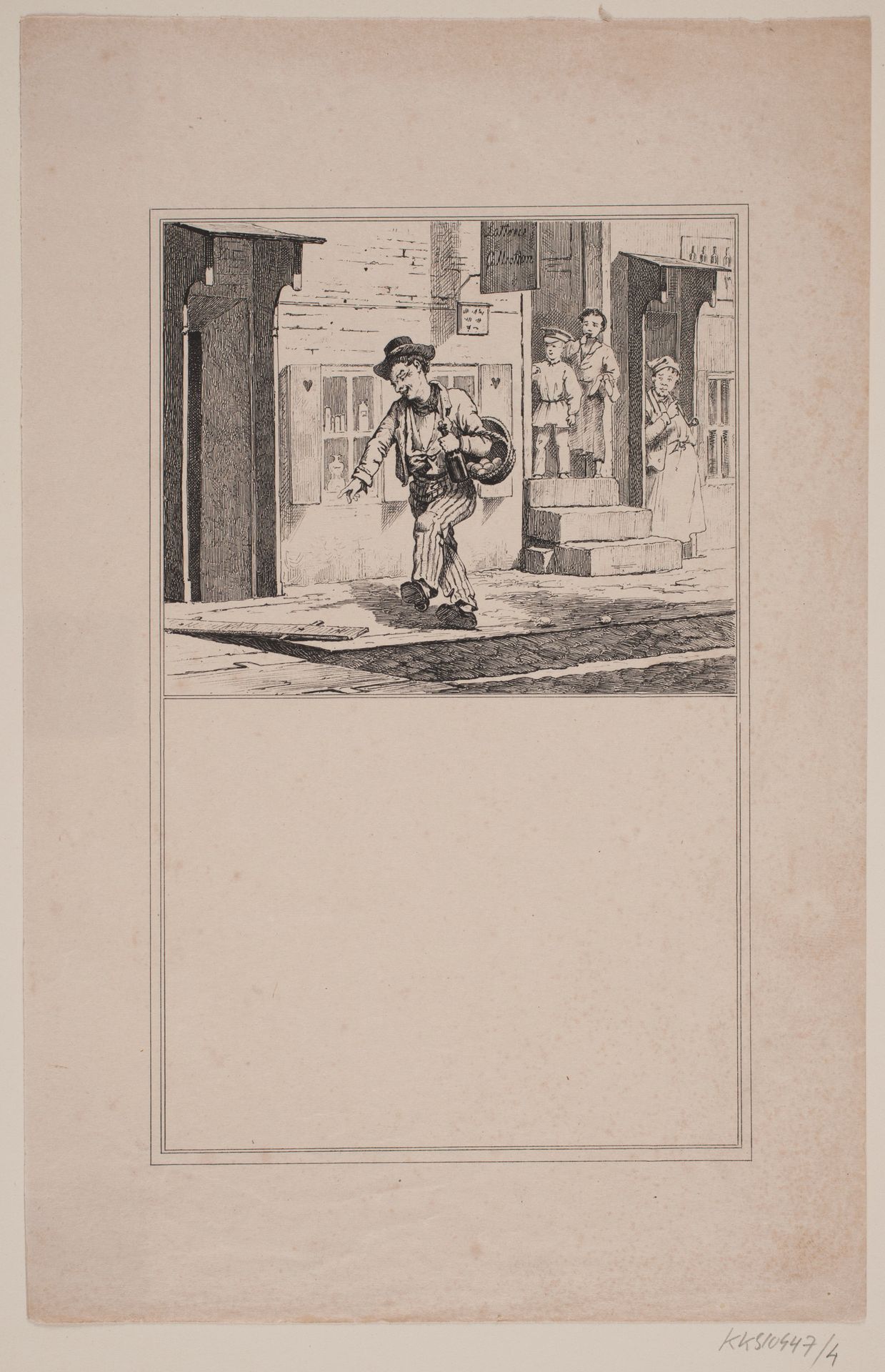 Den drukne. Prøvetryk til Chr. Winther og M. Rørbye, "25 Billeder for små børn" by Adolph Kittendorff