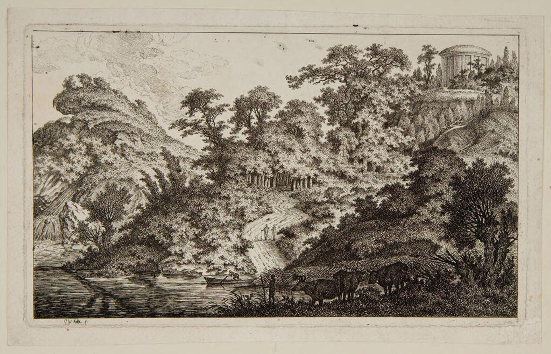 Arcadian River Landscape by Carl Wilhelm Kolbe