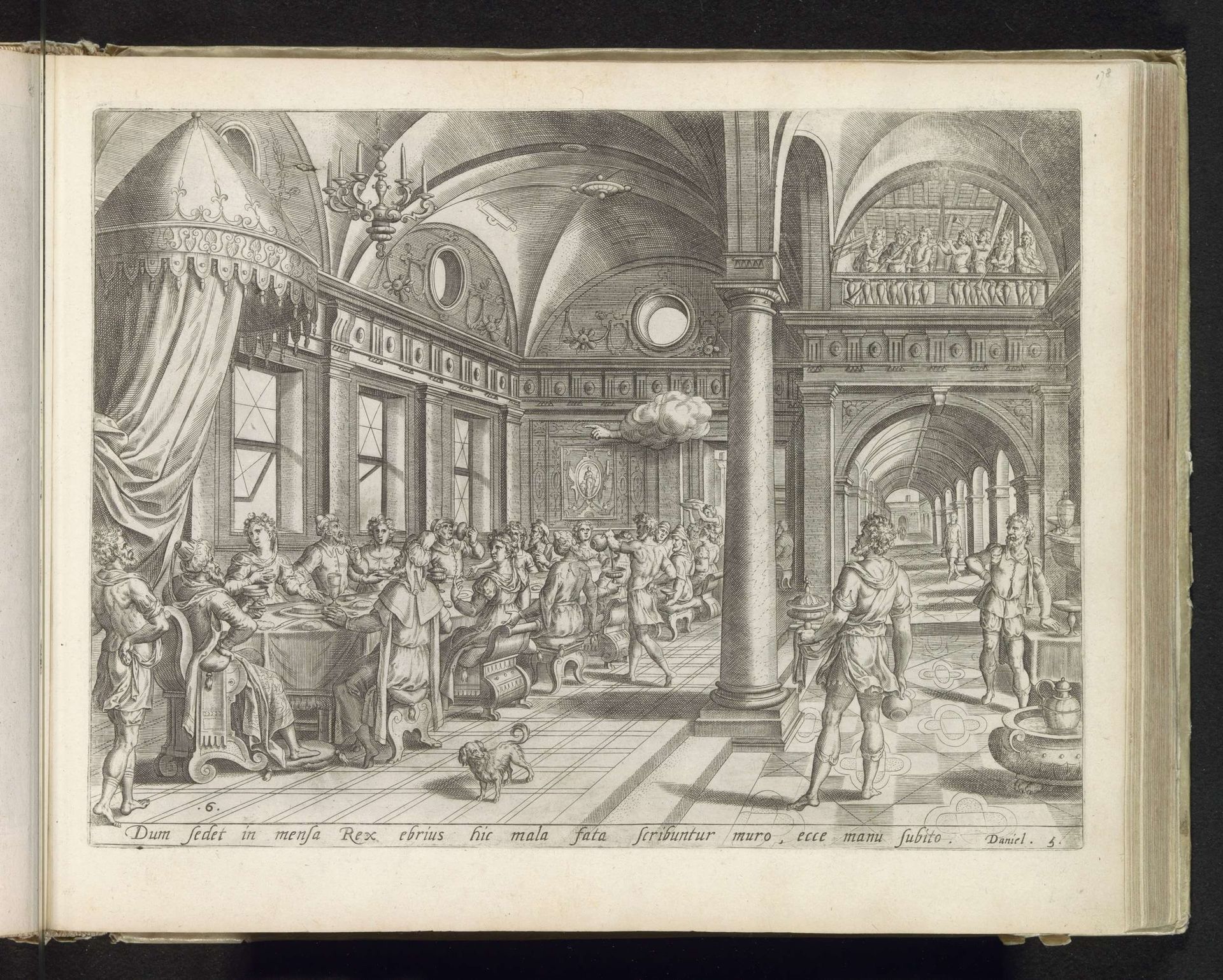 Feestmaal van Belsassar by Johannes of Lucas van Doetechum
