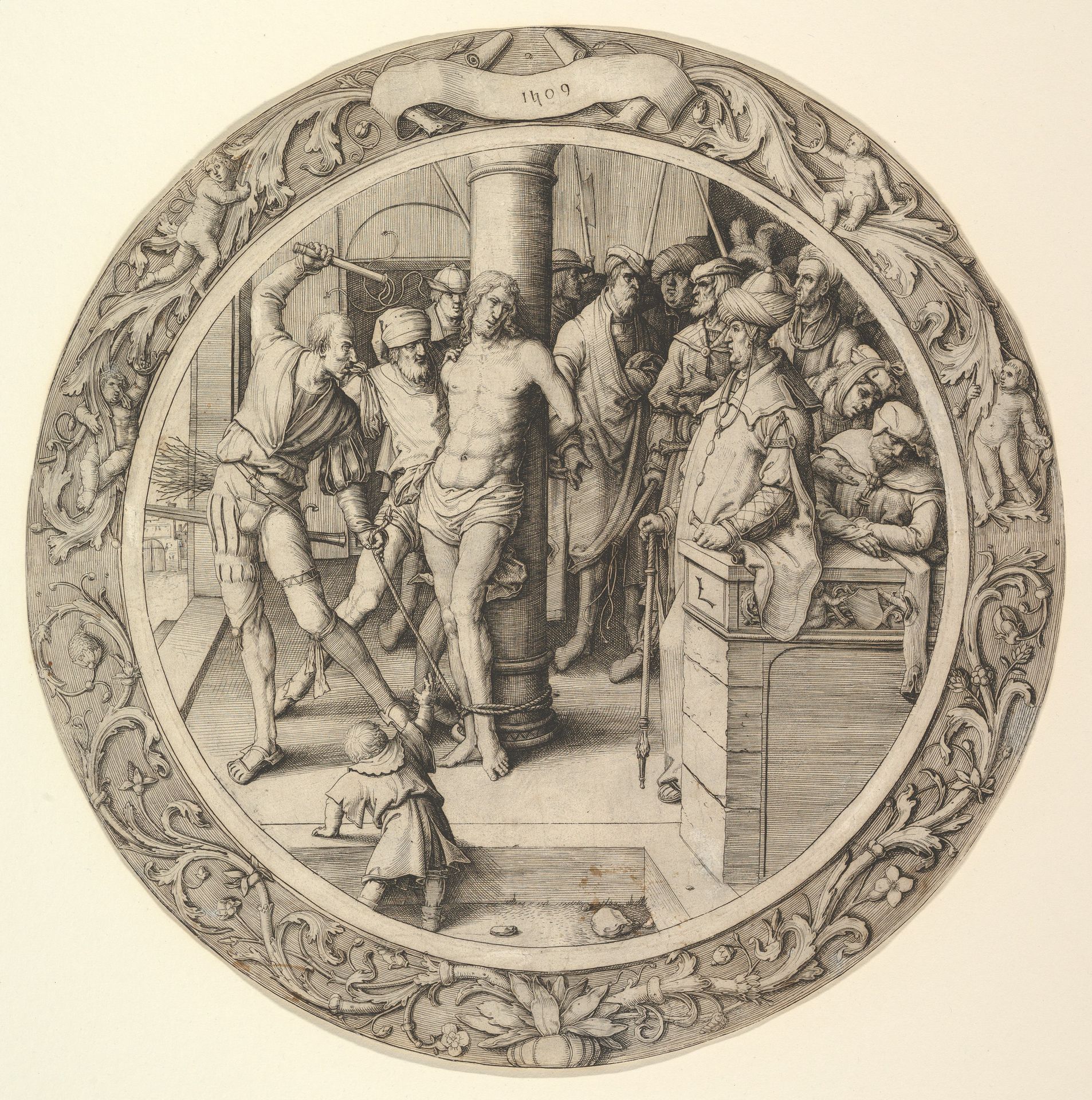The Flagellation, from the Circular Passion by Lucas van Leyden