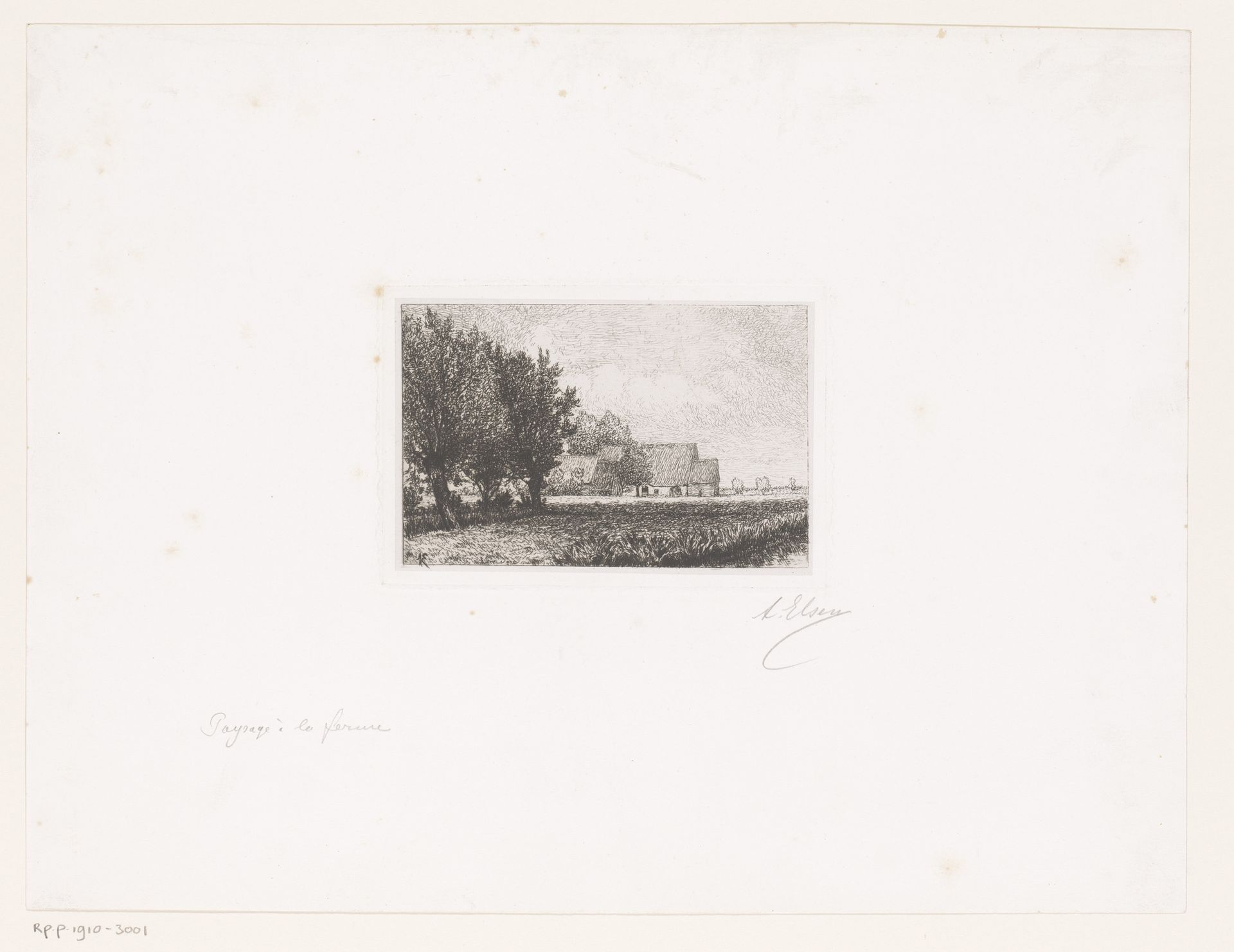 Landschap met boerenwoning by Alfred Elsen