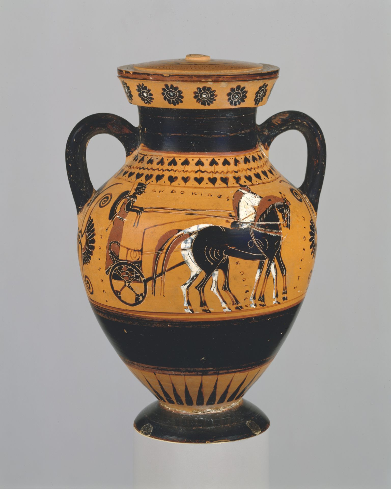 Terracotta amphora (jar) by Andokides