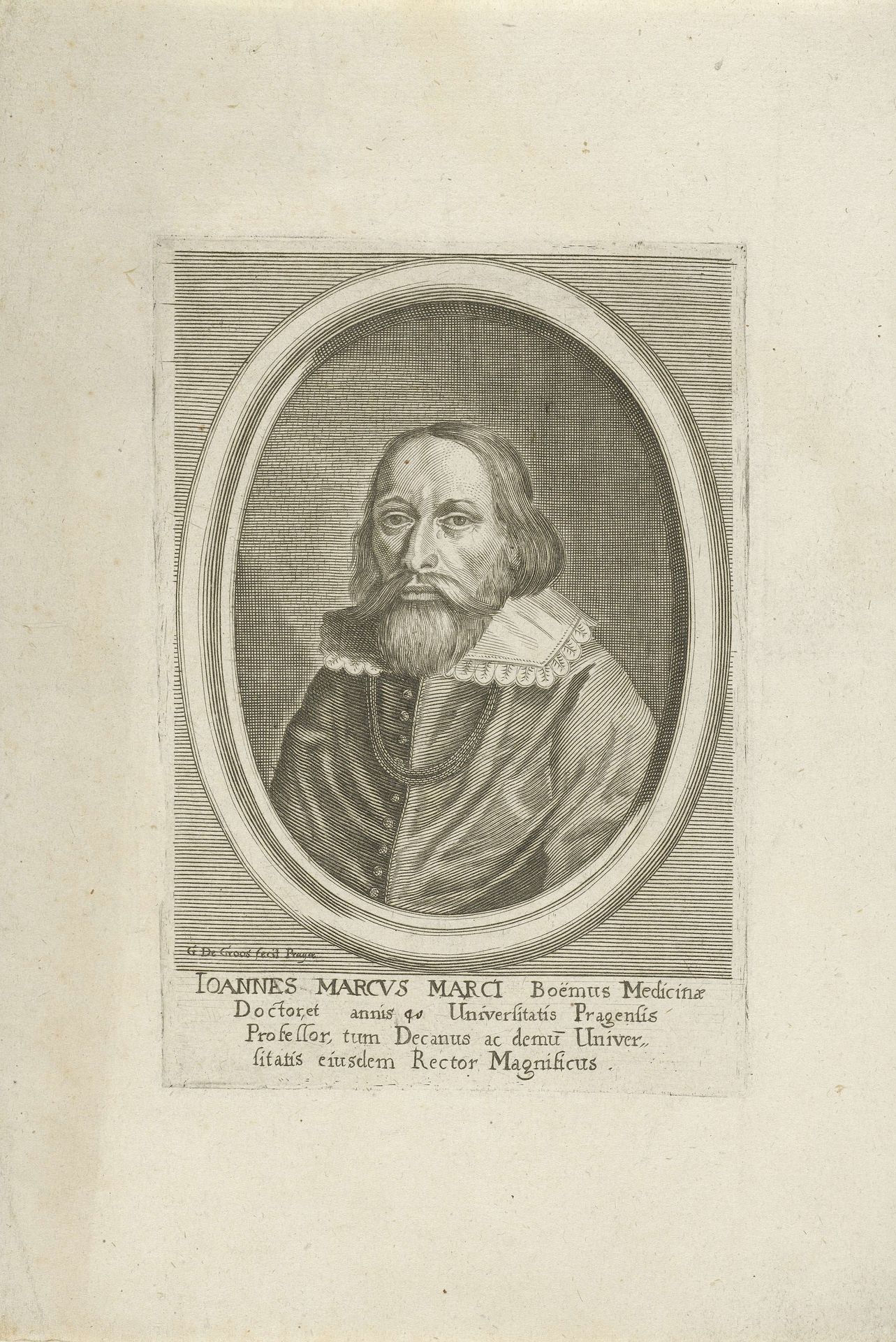 Portret van Johannus Marcus Marci by Gerard de Groos
