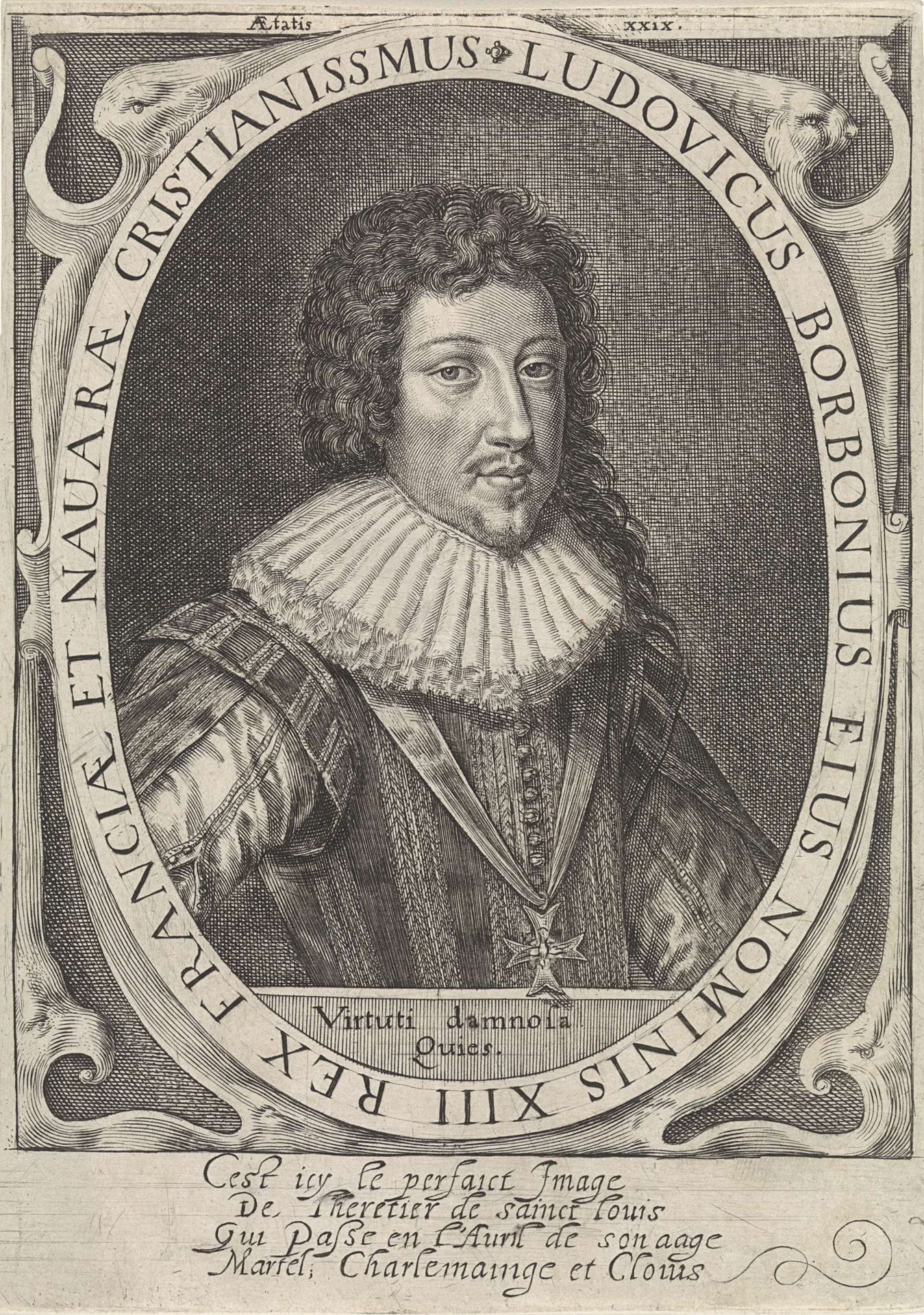 Portret van Lodewijk XIII by Crispijn van de (II) Passe