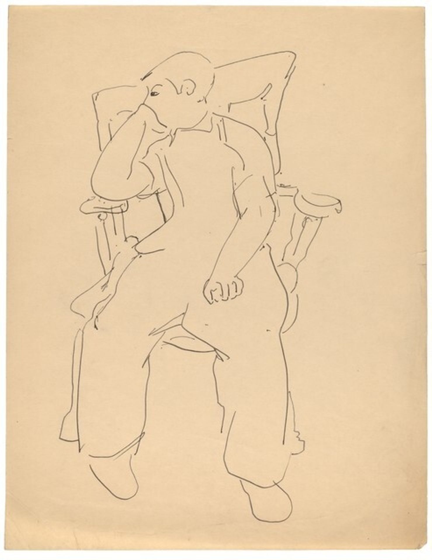 Seated Boy in Armchair, Chin Resting on Right Hand by Mark Rothko