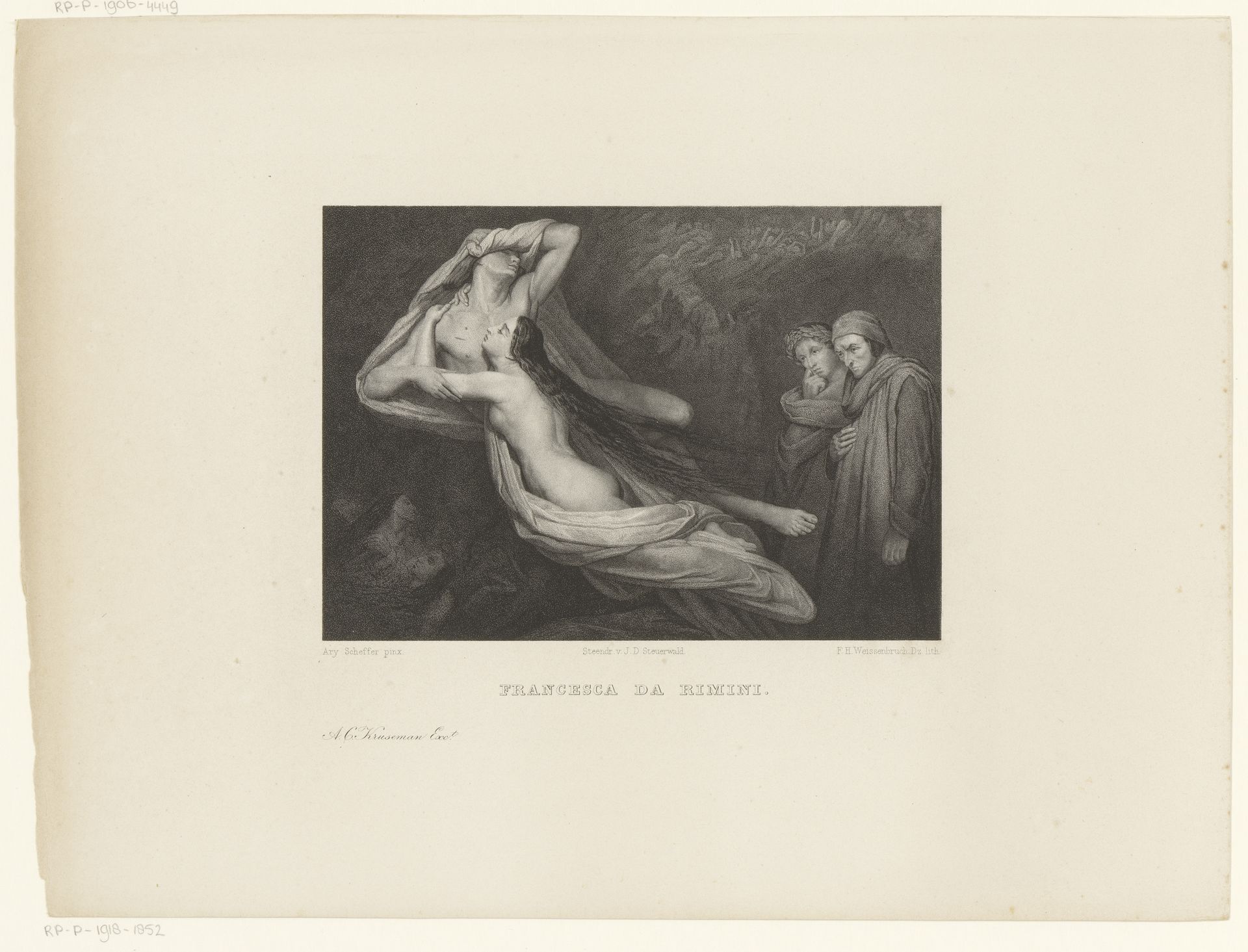 Francesca da Rimini en Paolo Malatesta by Frederik Hendrik Weissenbruch