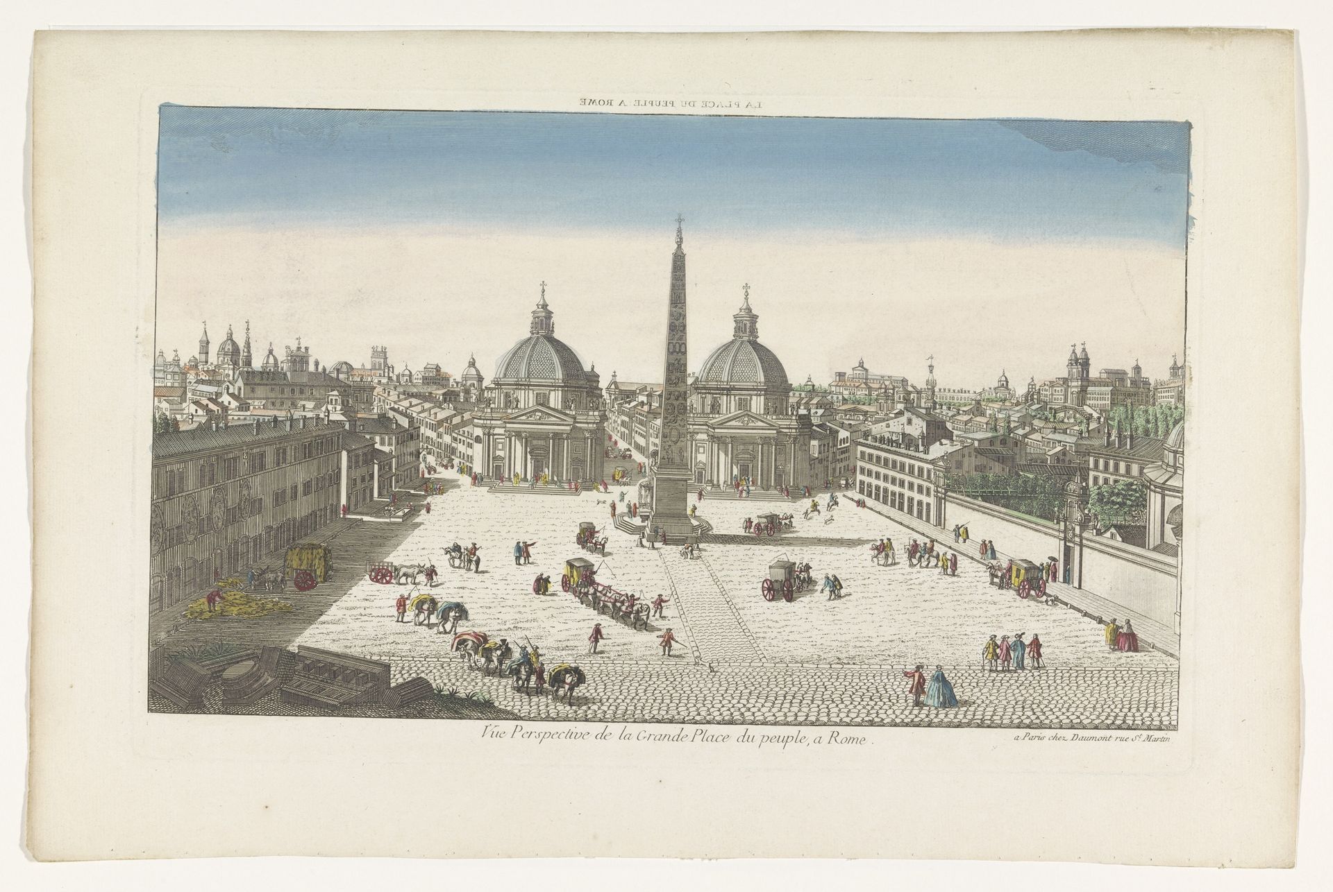 Gezicht op het Piazza del Popolo te Rome by Jean-François Daumont