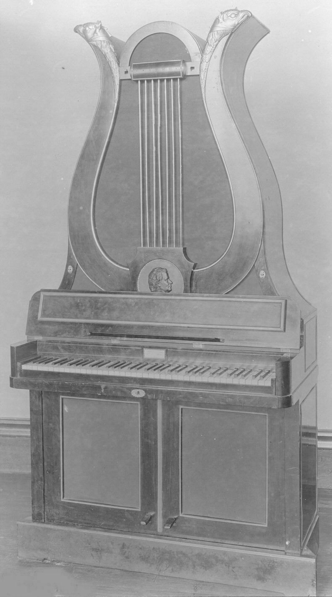 Upright (Lyre) Piano with Pedalboard by Johann Christian Schleip (1786–1848)