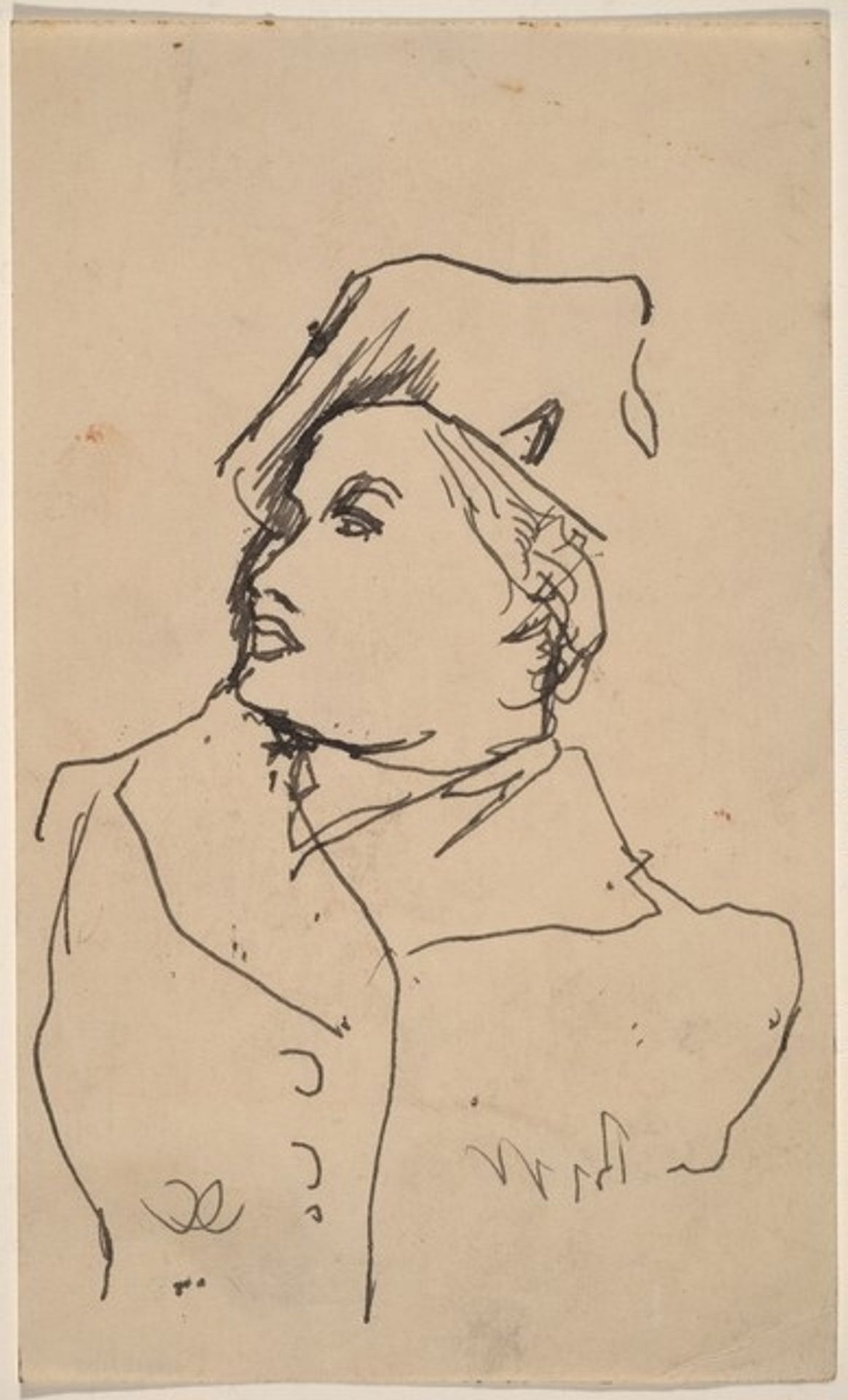Bust of Woman with Hat, Face in Profile to Right by Mark Rothko