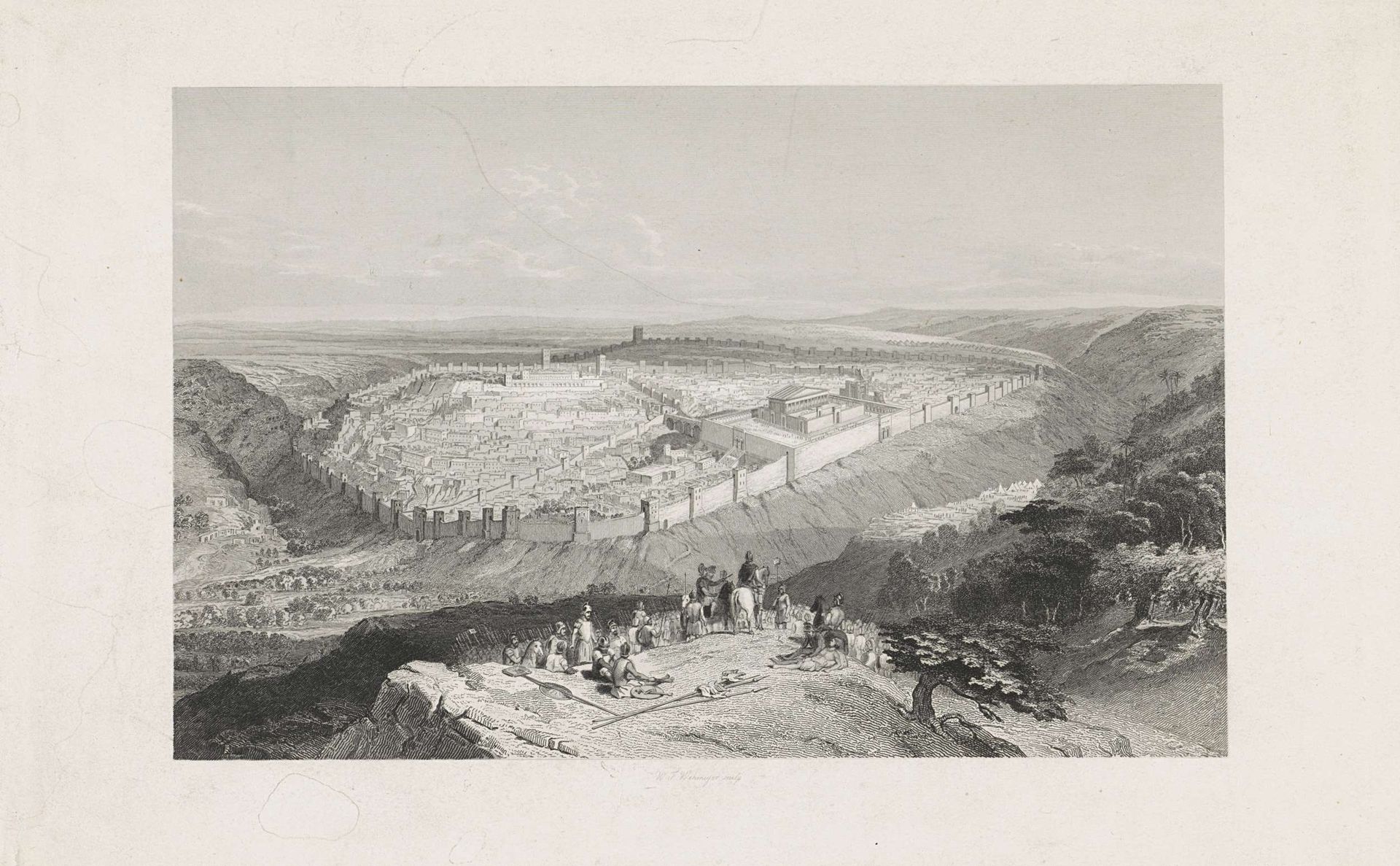 Gezicht op Jeruzalem by Willem Frederik Wehmeyer