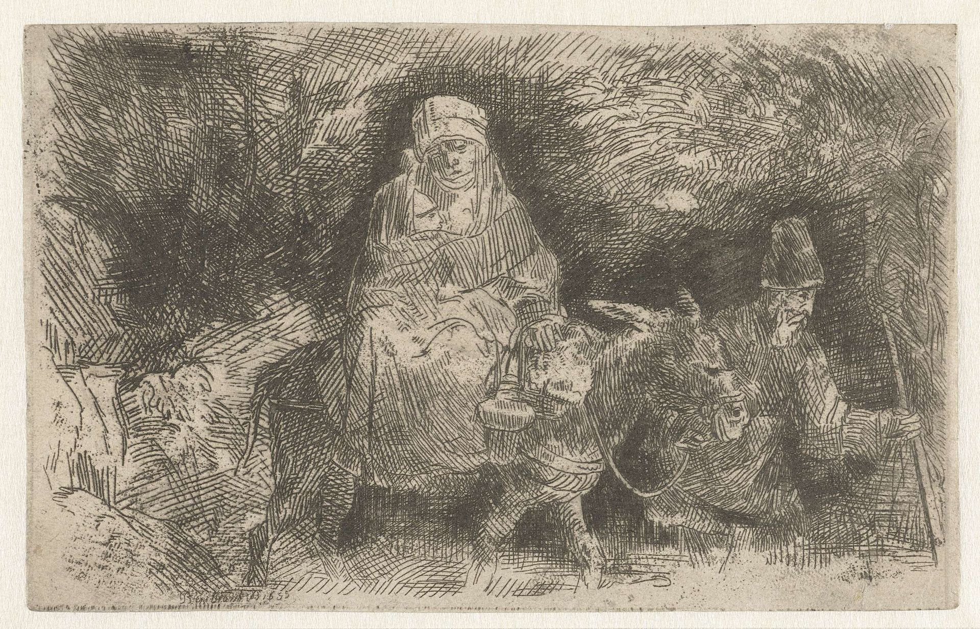 The flight into Egypt crossing a brook by Anonymous