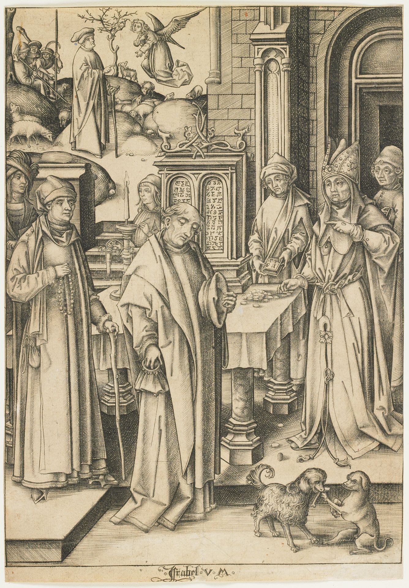 High Priest Refusing Joachim's Offering by Israhel van Meckenem