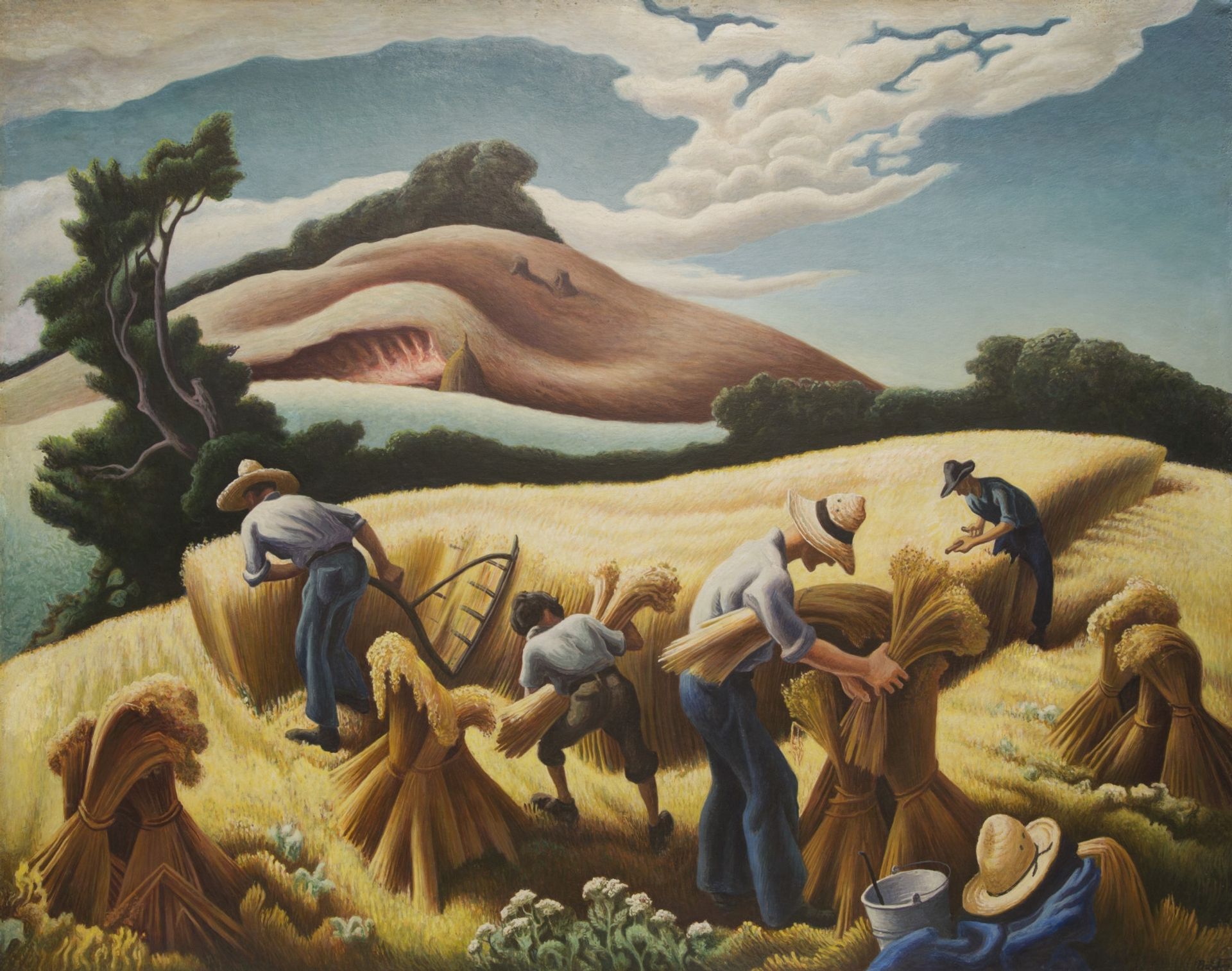 Cradling Wheat by Thomas Hart Benton
