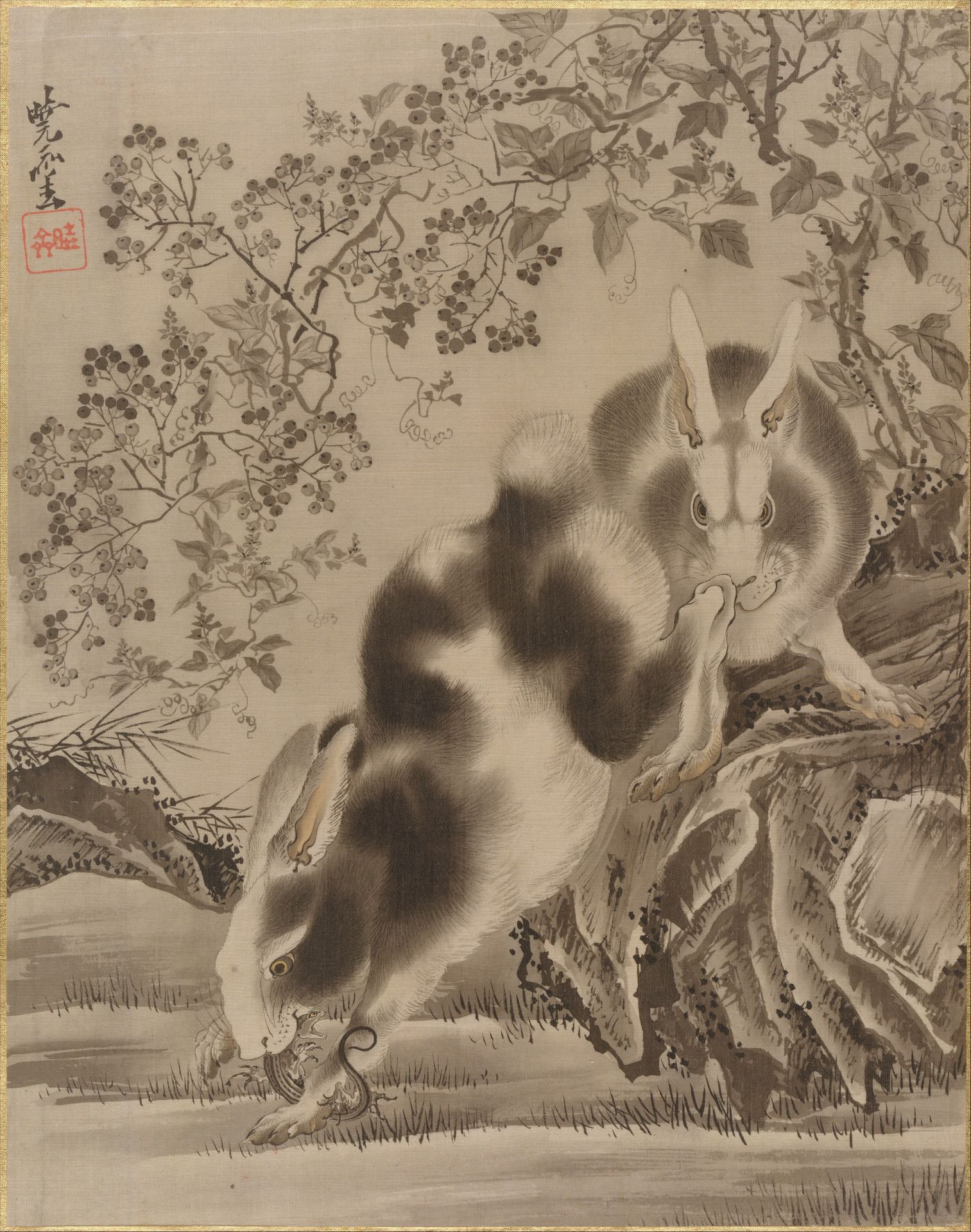 Rabbits by Kawanabe Kyōsai 河鍋暁斎