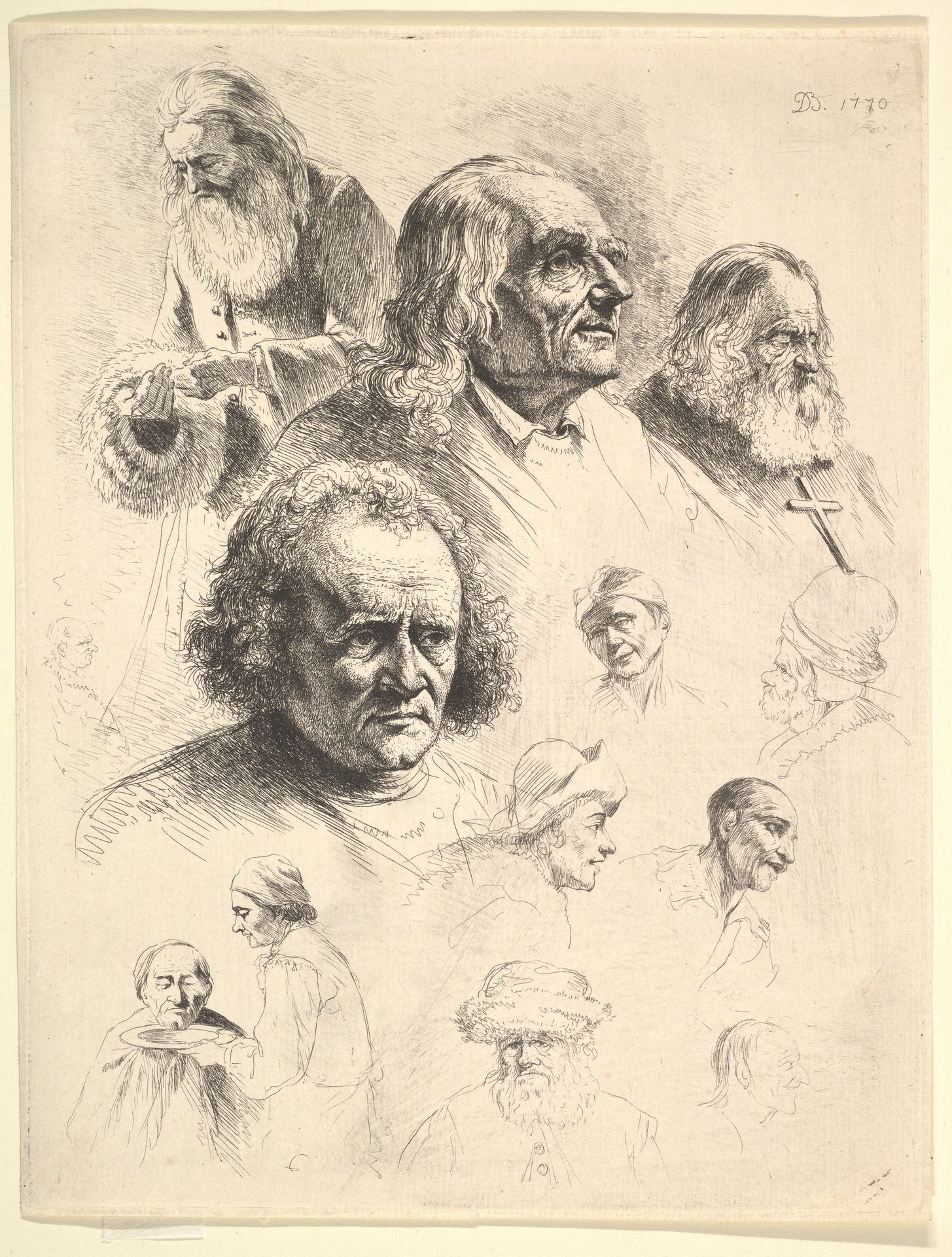 Study of Thirteen Heads by Jean Jacques de Boissieu