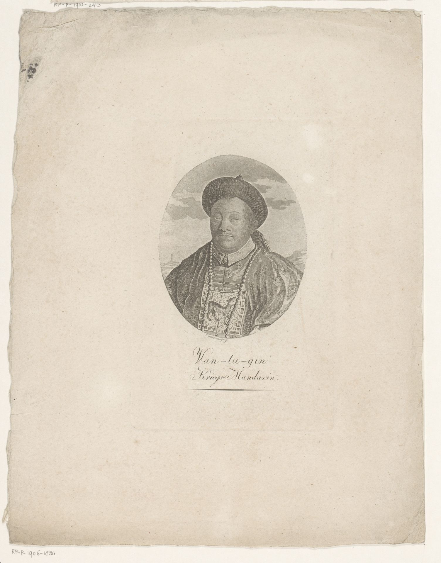 Portret van Van-Ta-Gin, keizer van China by Konrad Westermayr