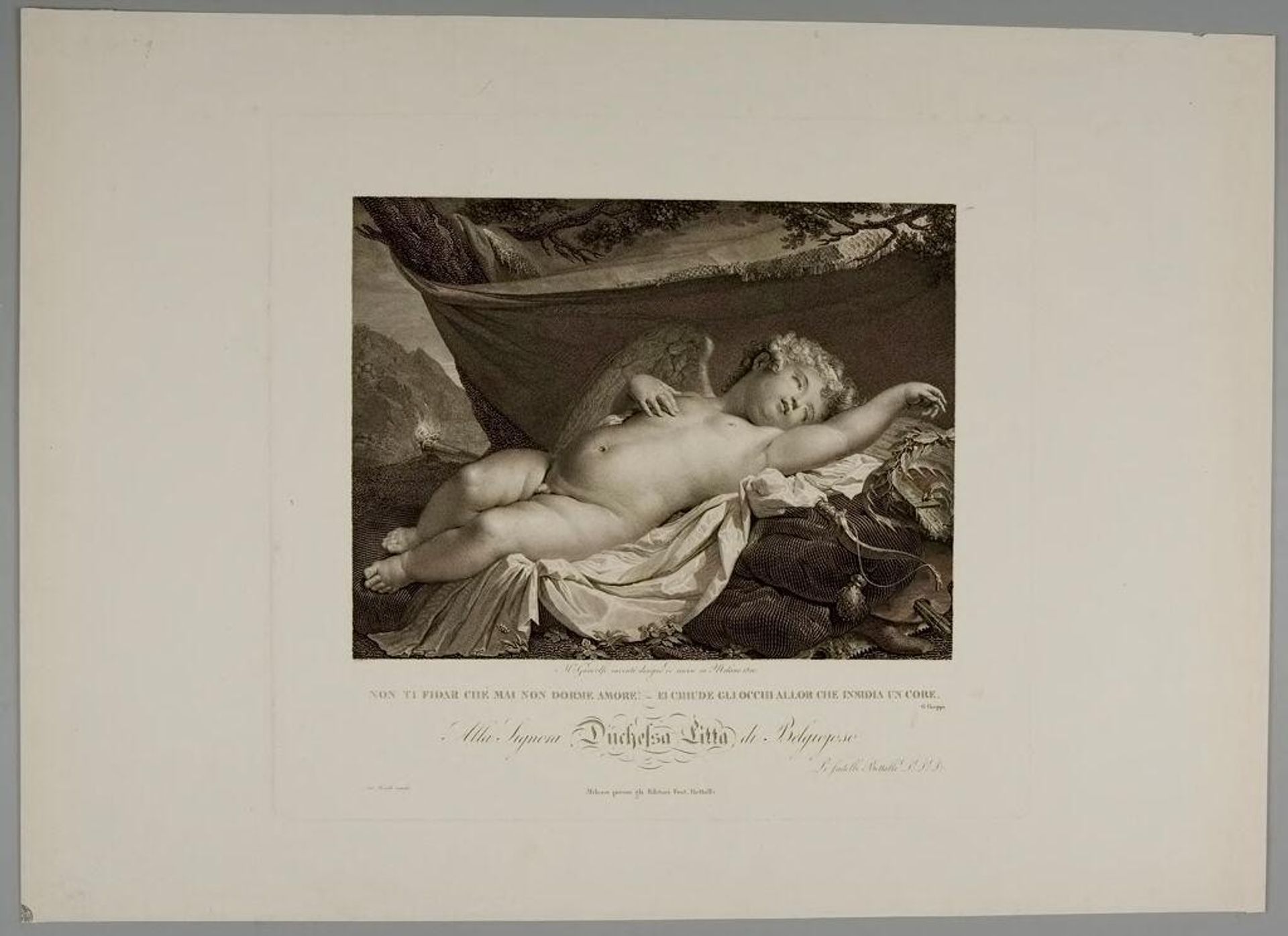 Cupid Sleeping Under a Tent by Mauro Gandolfi