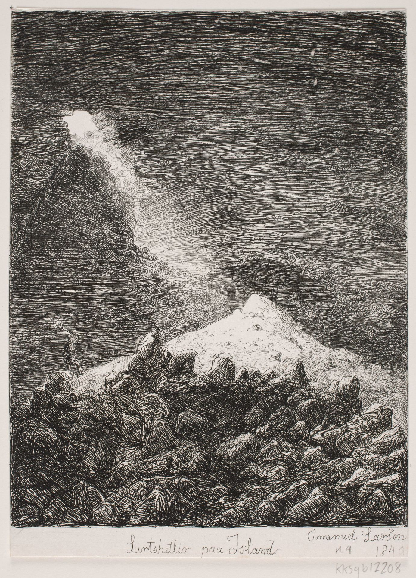 Surtshellir på Island by Emanuel Larsen